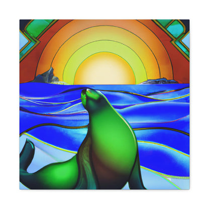 "Serene Sea Lion Sleek" - Canvas