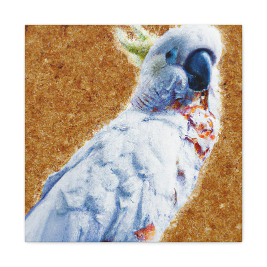 Cockatoo Pointillism Splendor - Canvas