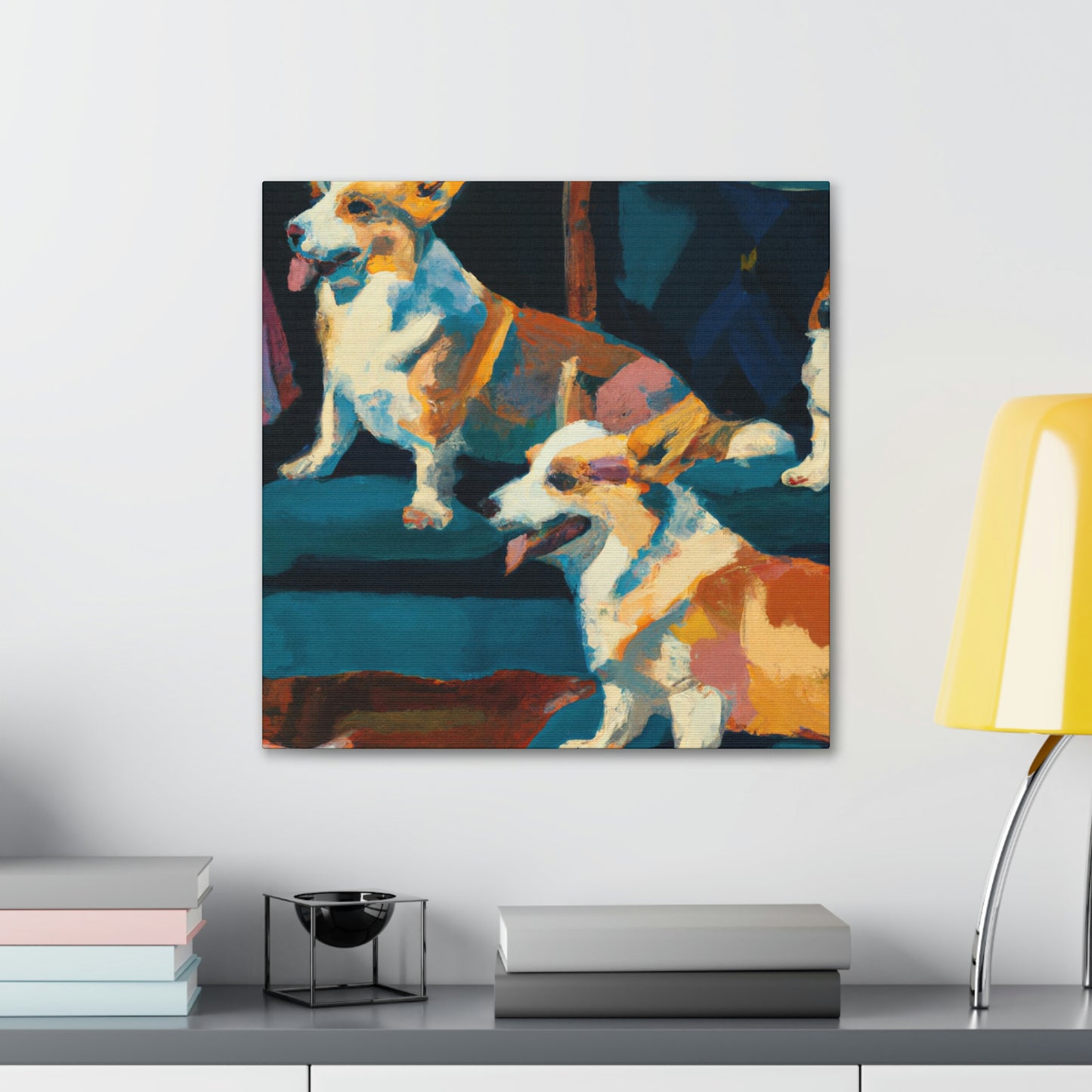 Corgi's Expressionist Dream - Canvas