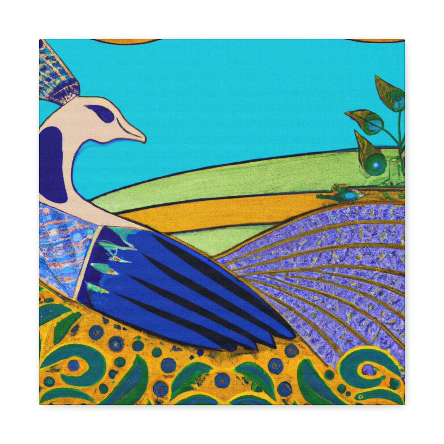 "Peacock in Art Deco" - Canvas