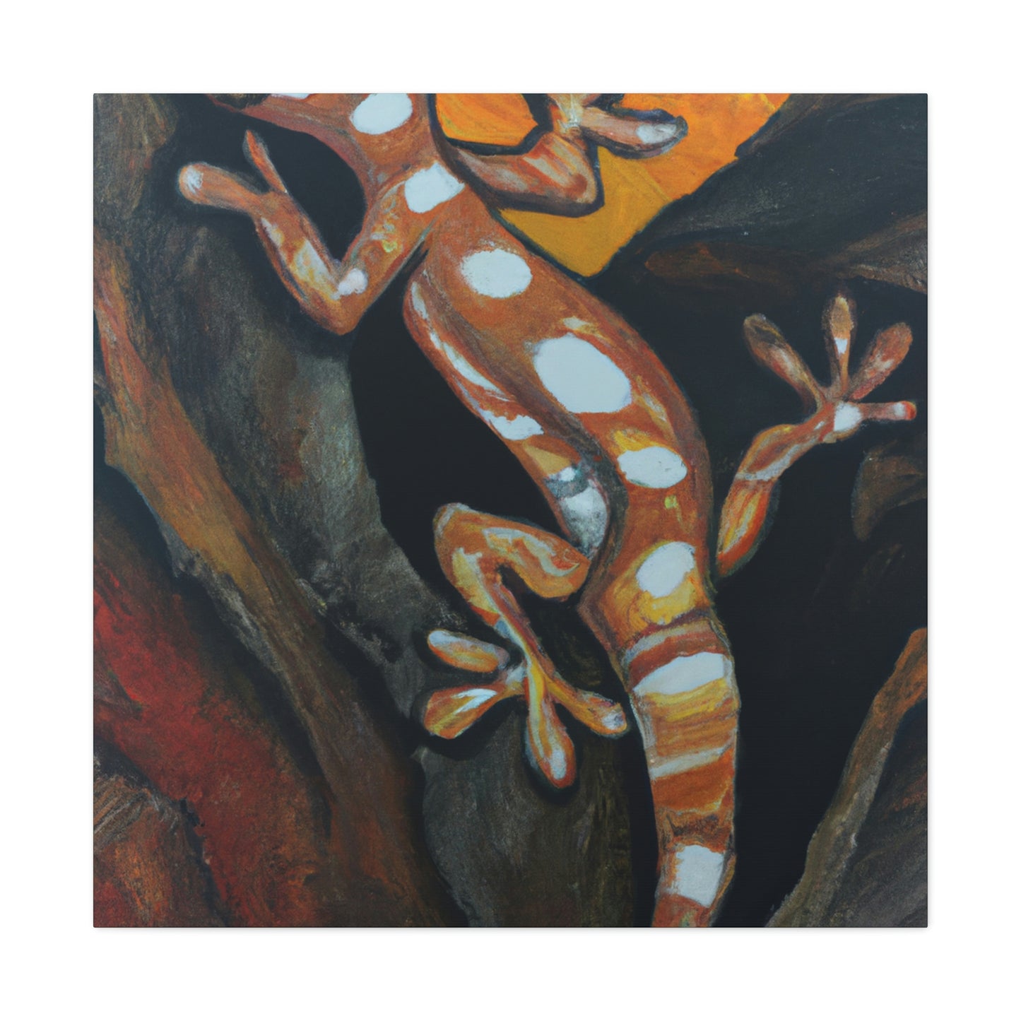 "Gecko on Canvas 1940". - Canvas