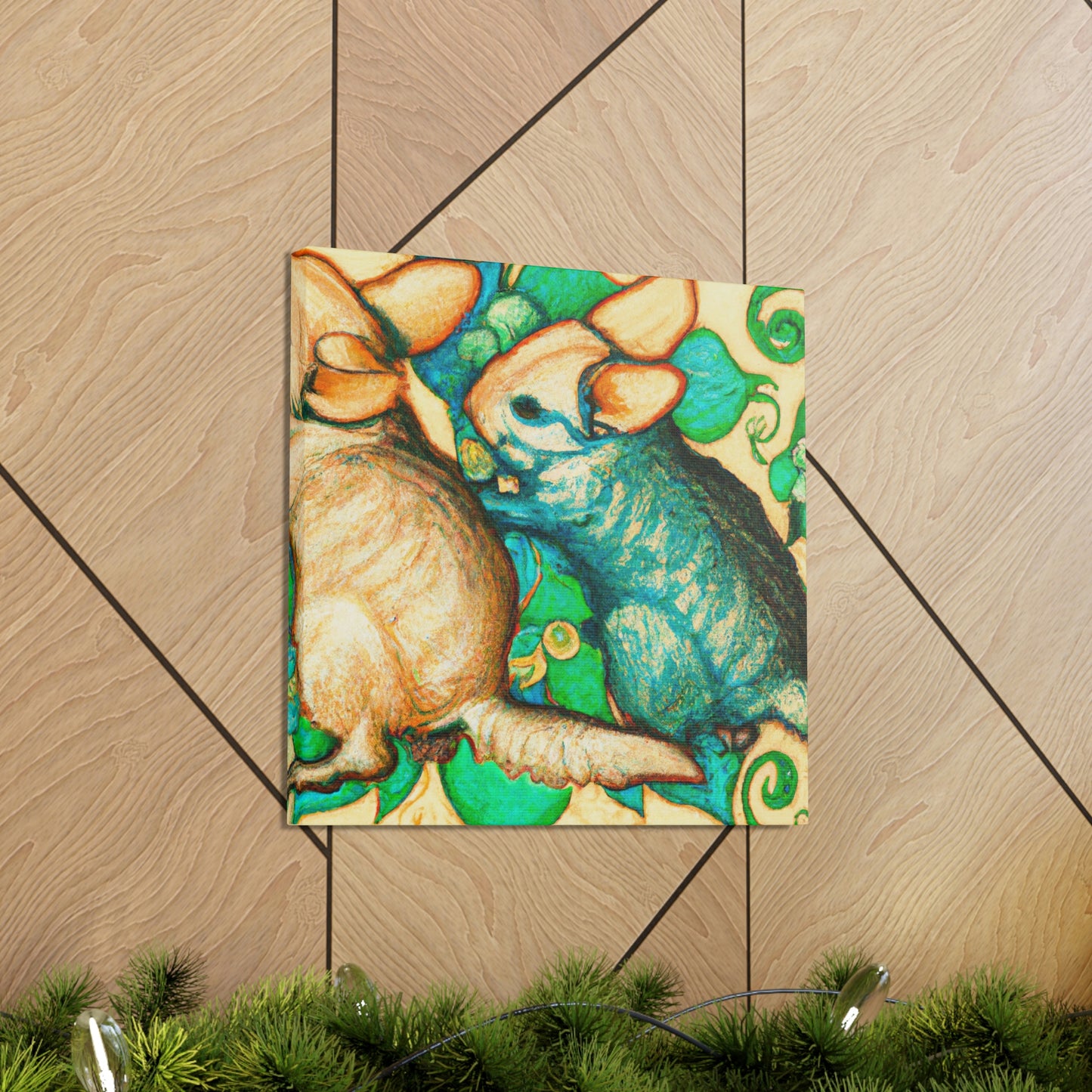 Chinchillas in Bloom - Canvas