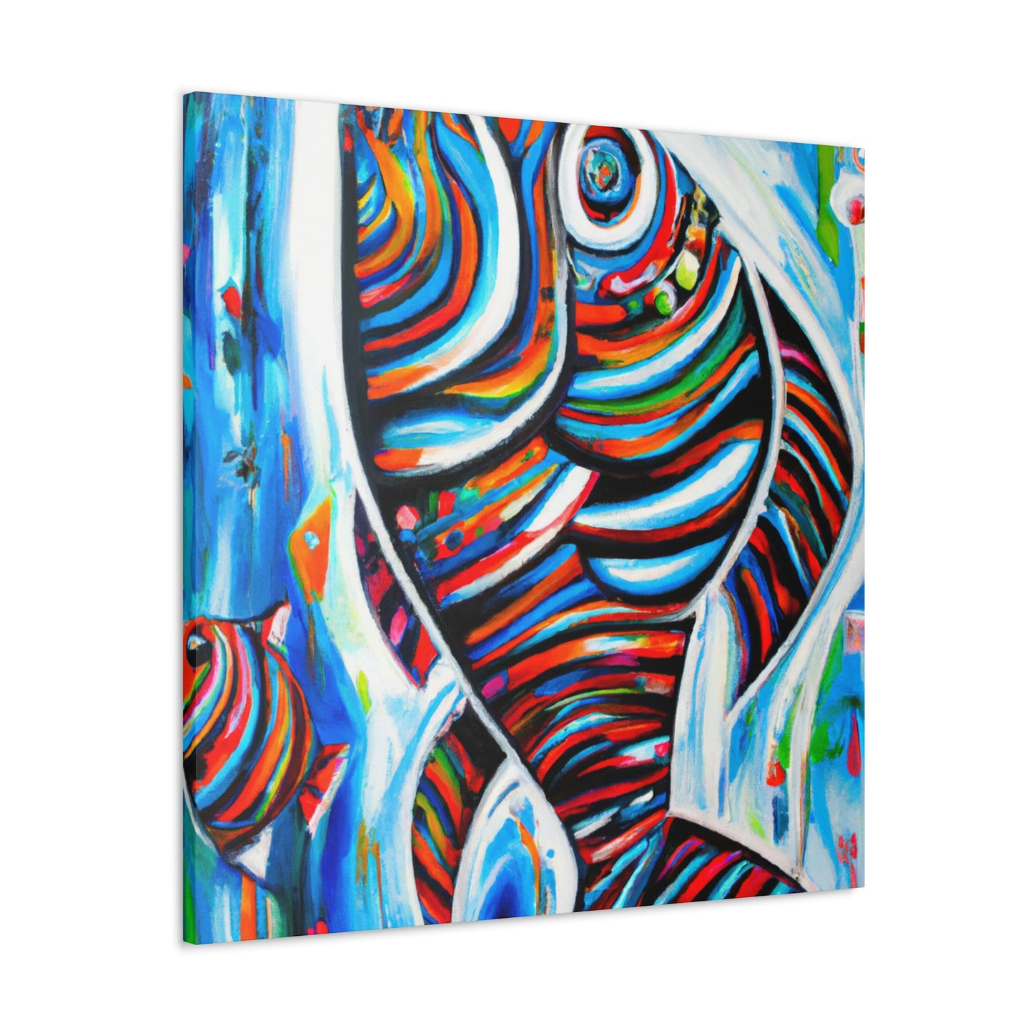 "Fish in Swirling Colors" - Canvas