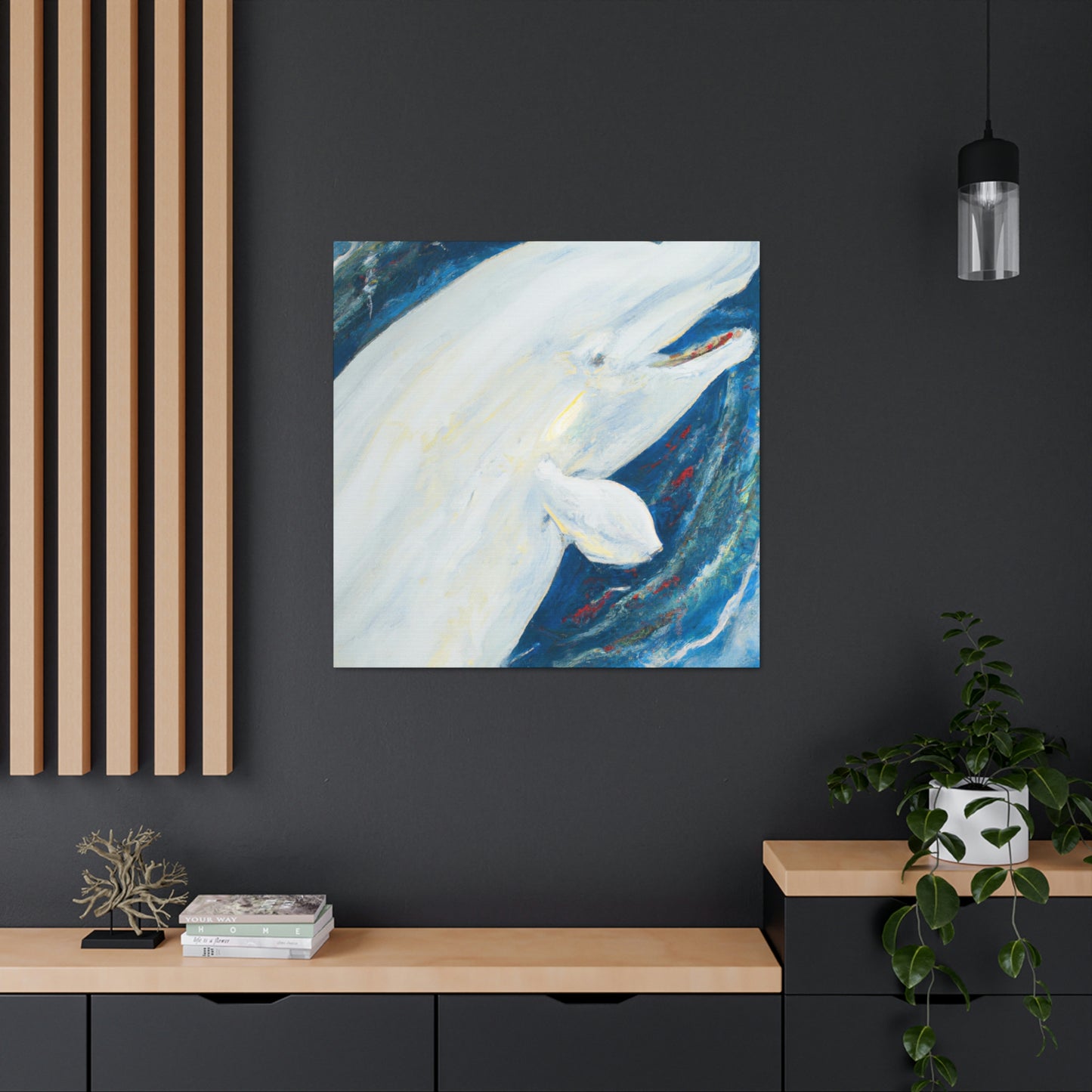 Beluga Whale Majestic. - Canvas