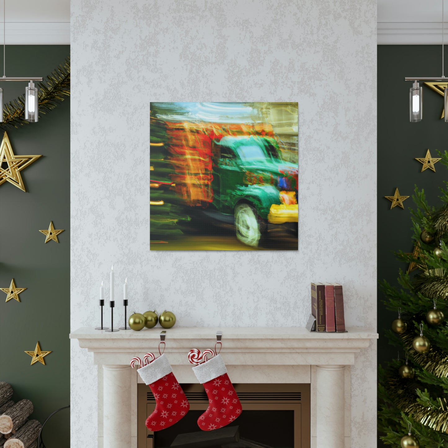 "Truck with Christmas Cheer" - Canvas