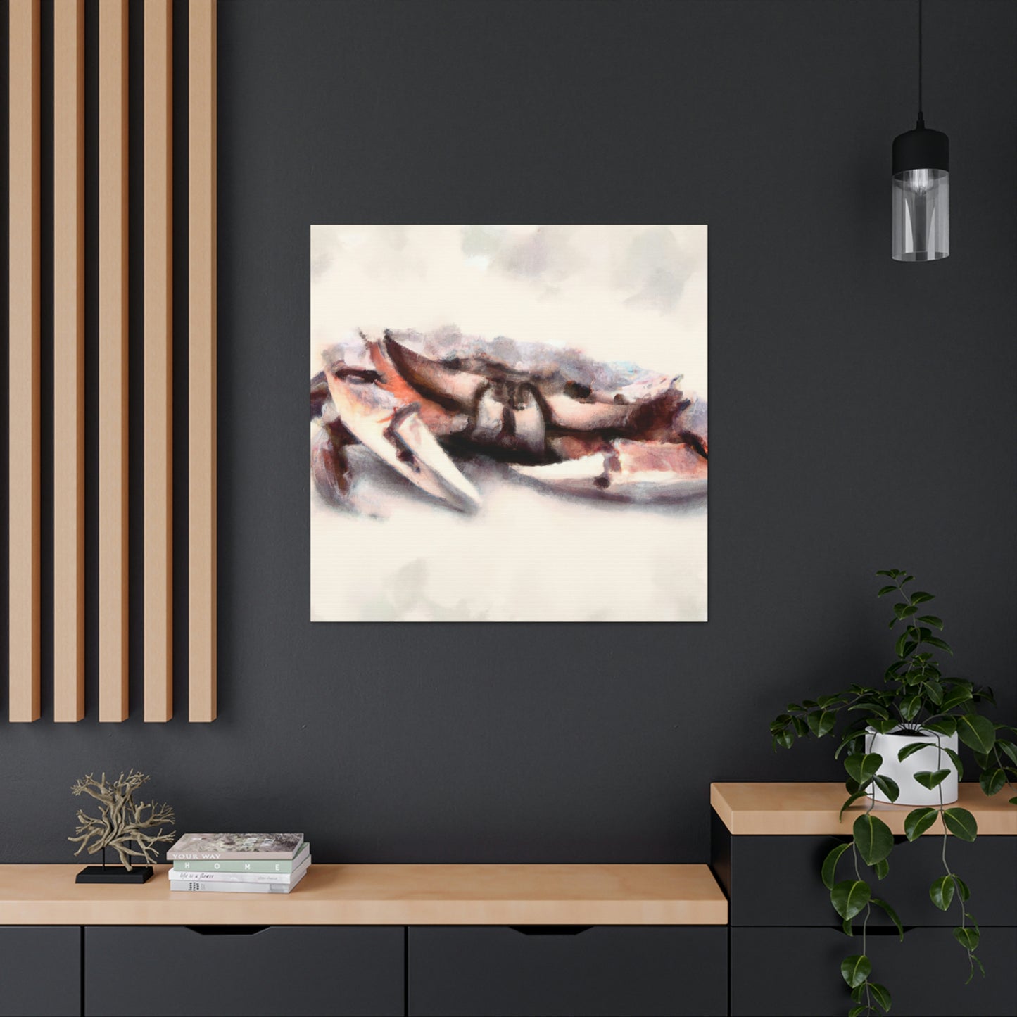 Crab In Crimson Glow - Canvas