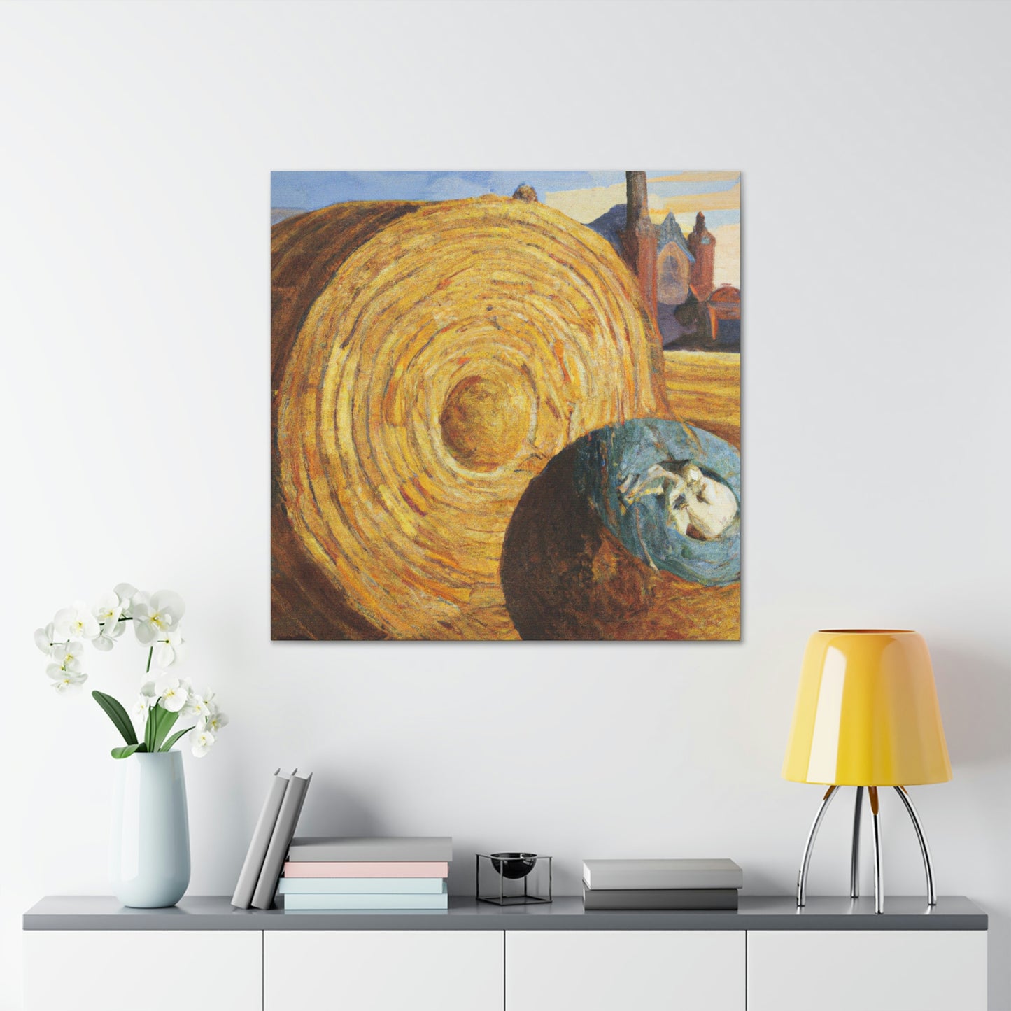 Hay Bales in Bloom - Canvas