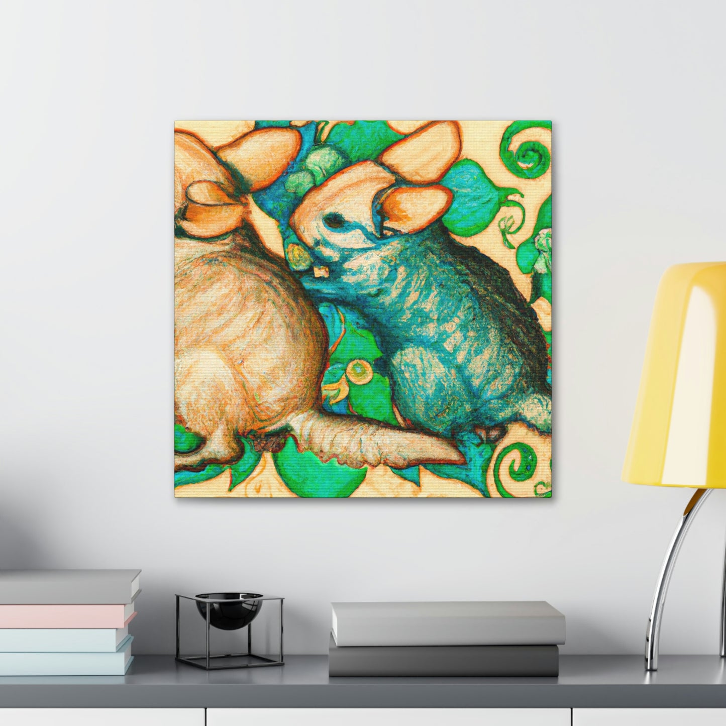 Chinchillas in Bloom - Canvas