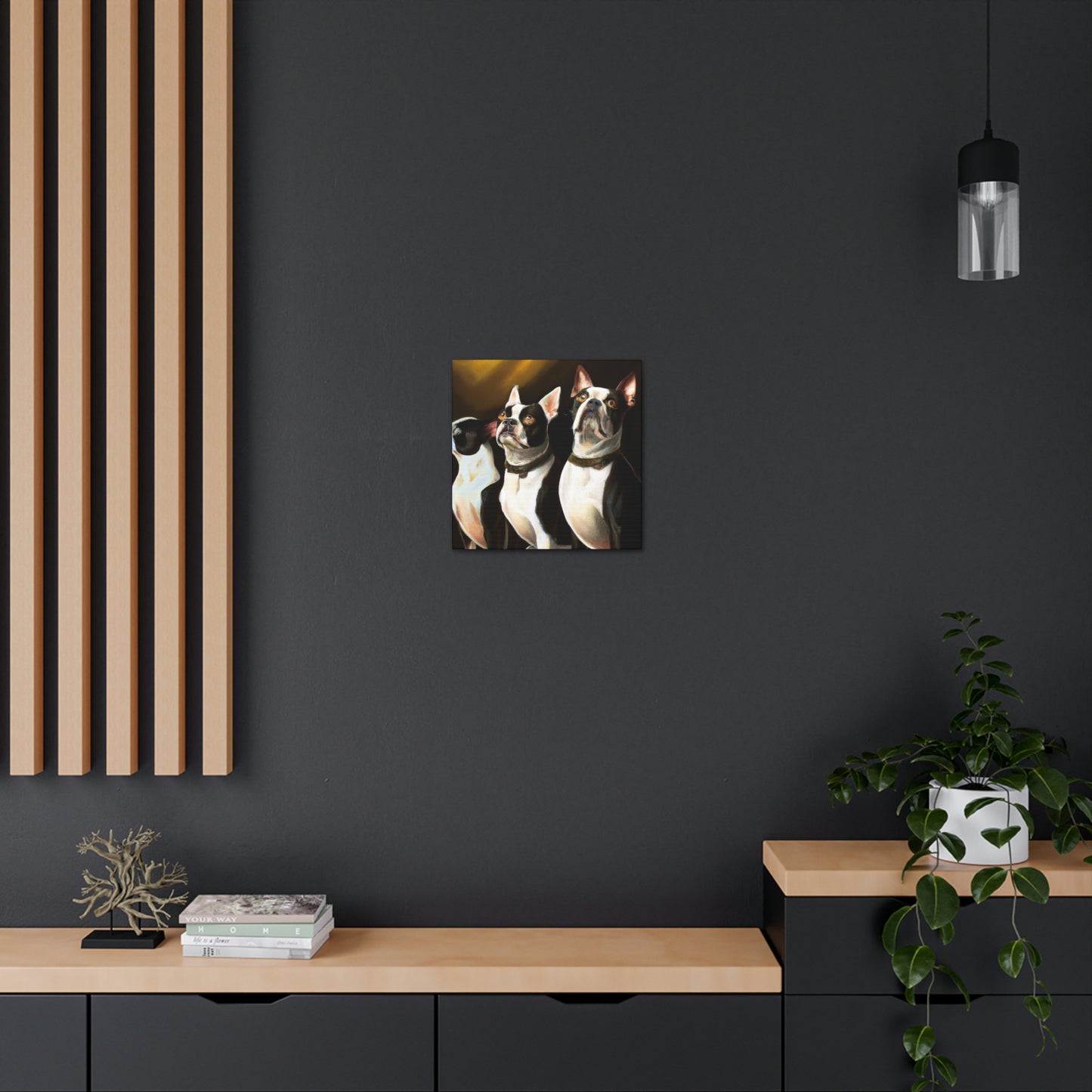 "Boston Terrier Elegance". - Canvas