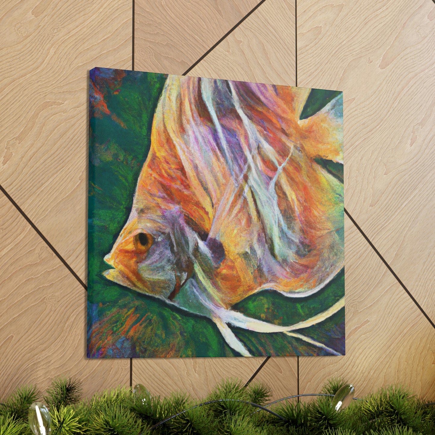 "Angelfish Under Waterfall" - Canvas