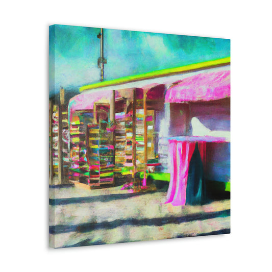 "Surreal Seaside Shops" - Canvas