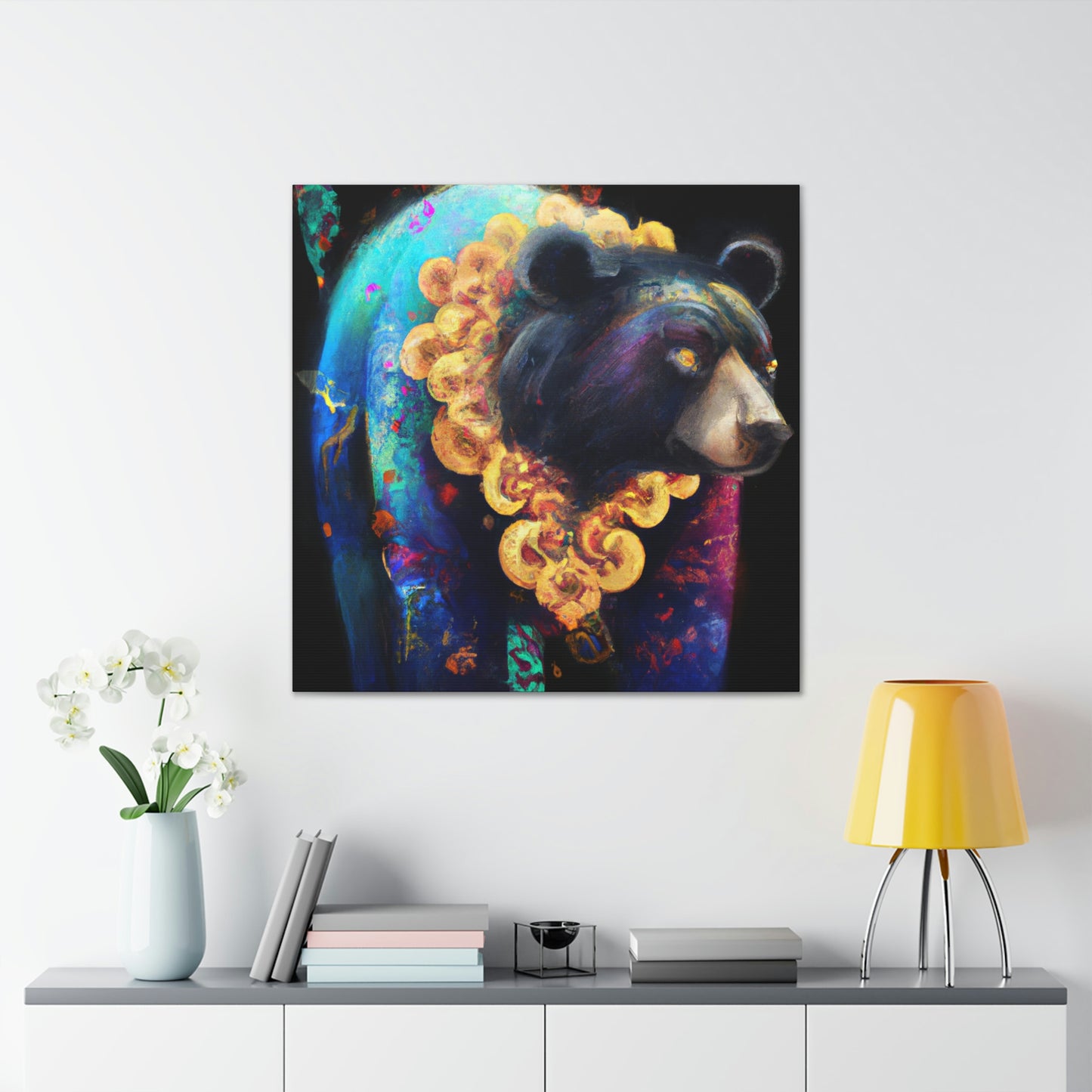 Asiatic Black Bear Gleaming - Canvas