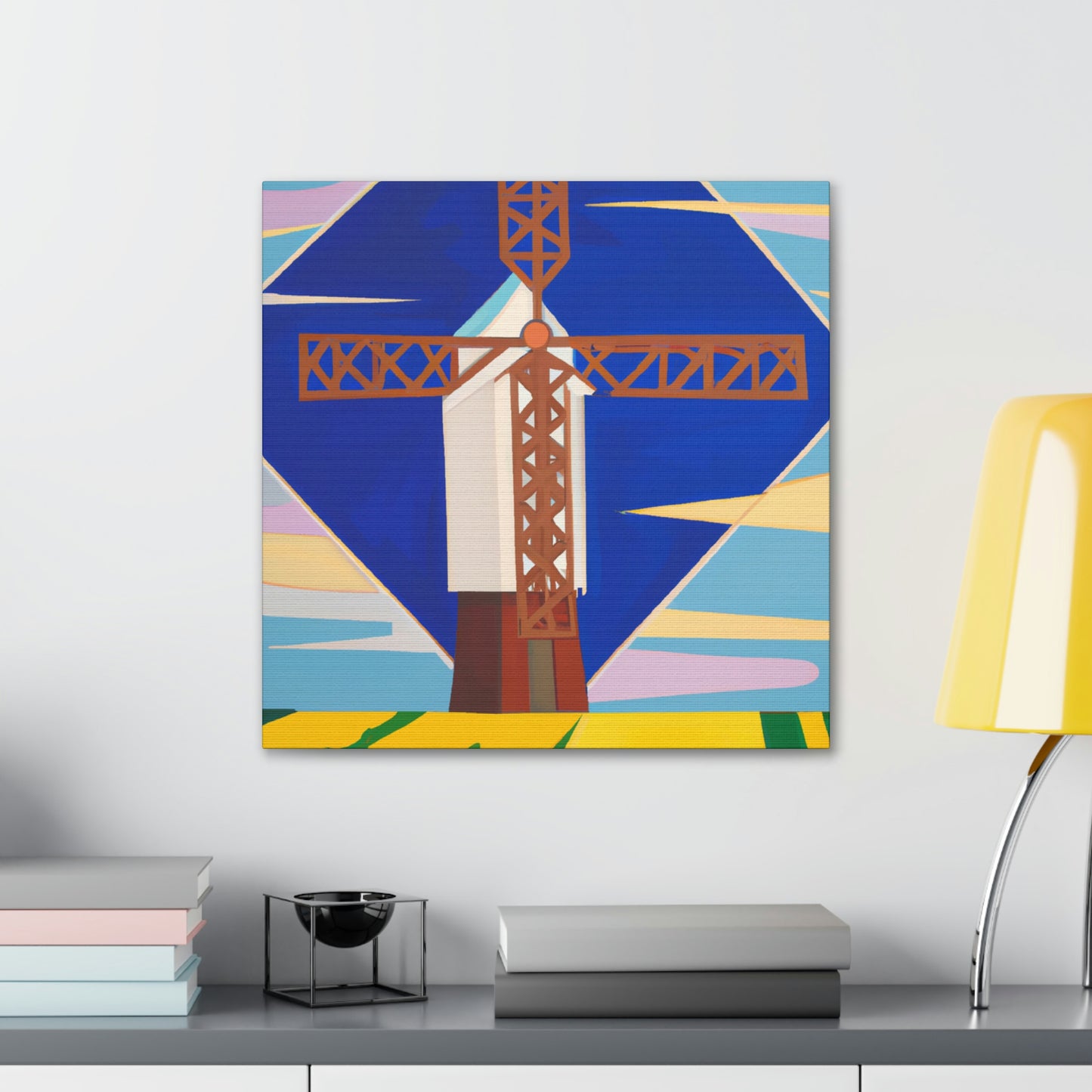 Windmill in Moonlight. - Canvas