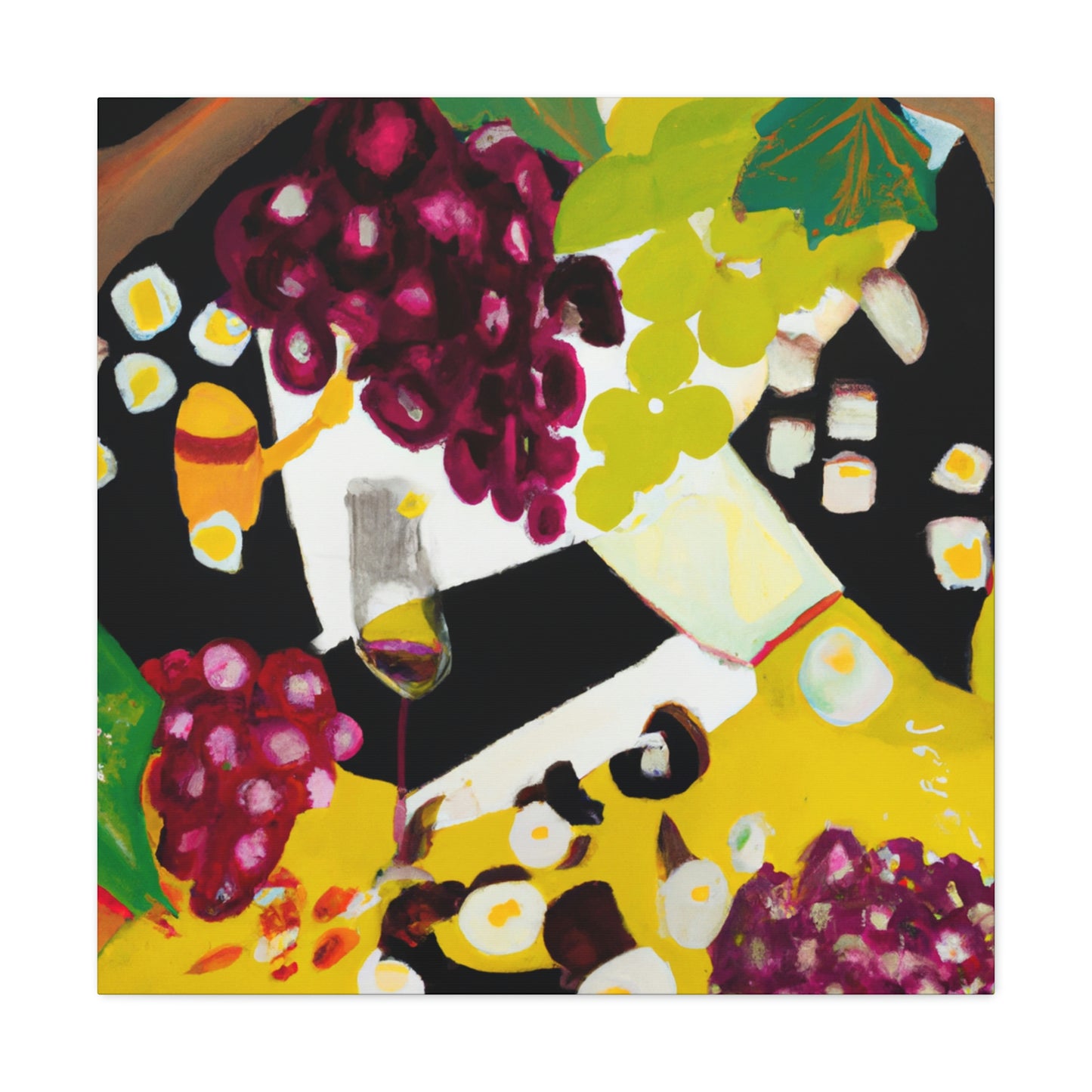 Cheese and Grapes Abstraction - Canvas