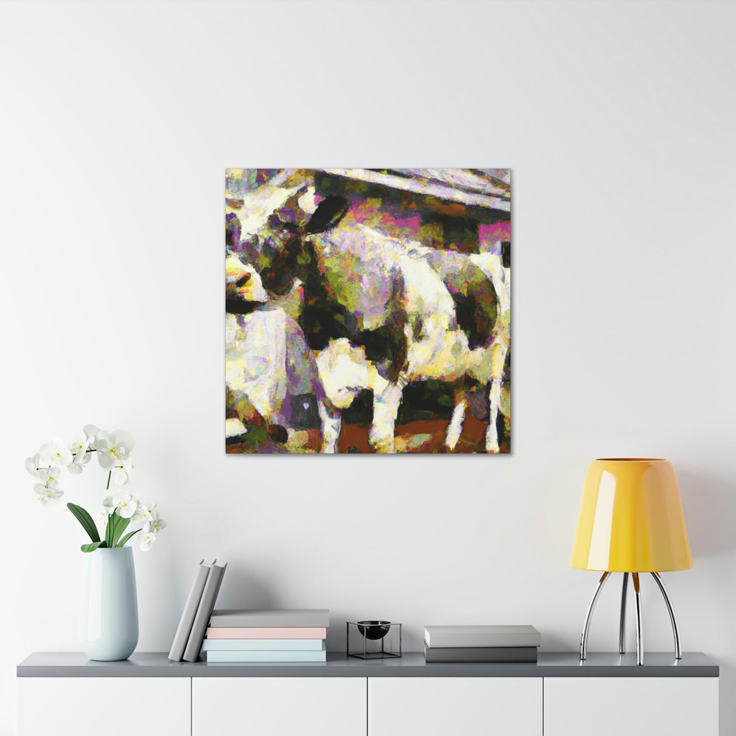 Milking a Countryside Cow - Canvas