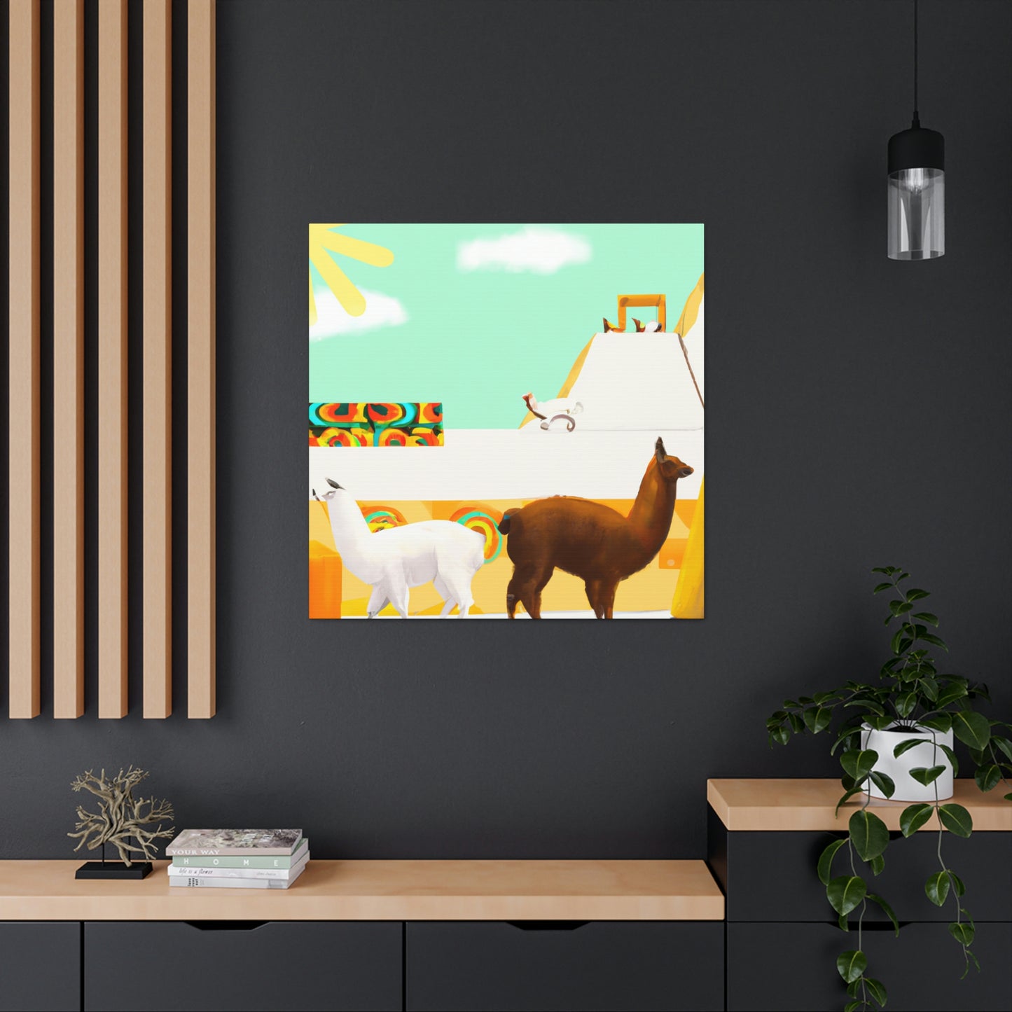 Llama in Art Deco - Canvas