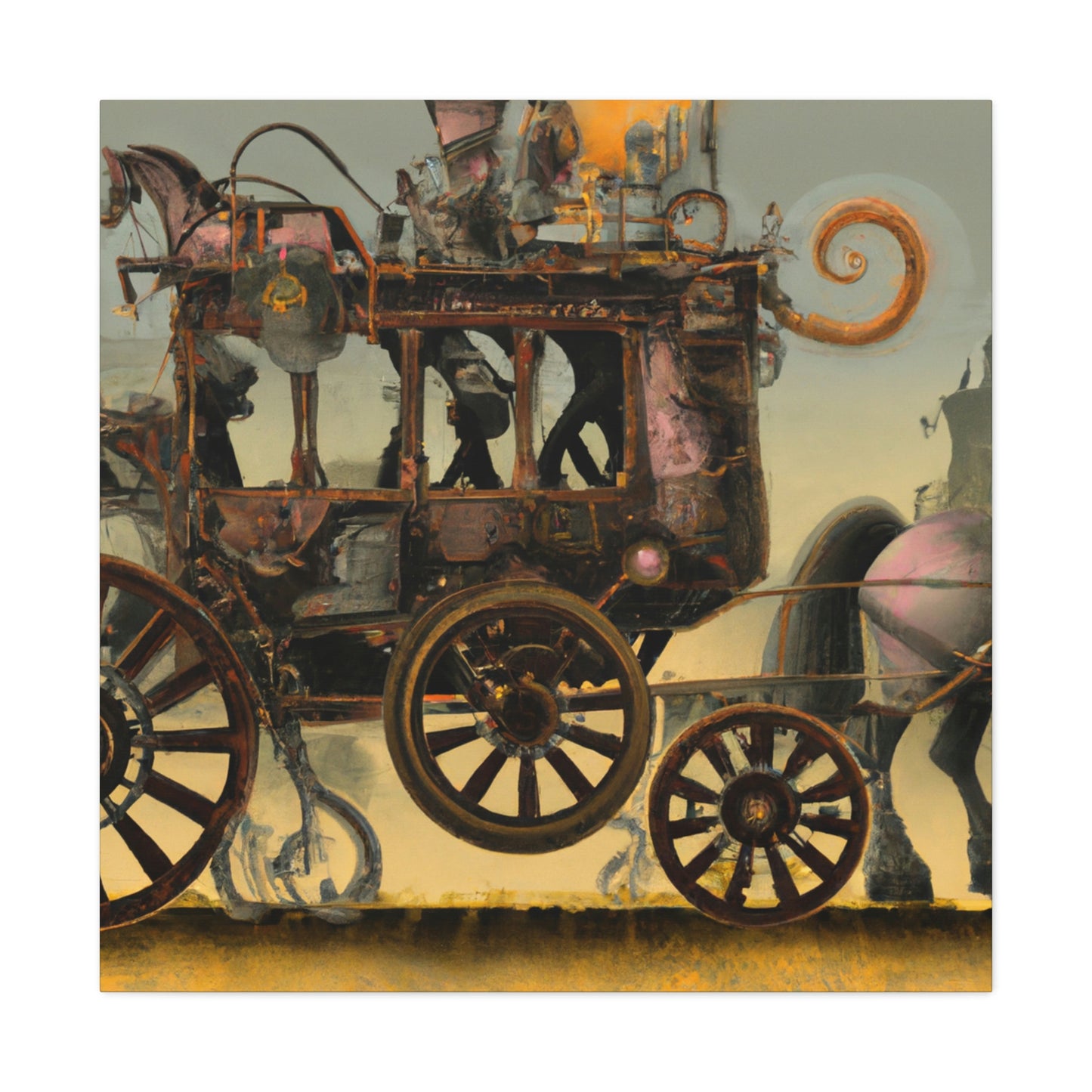 "Steam Horse-Drawn Carriage" - Canvas