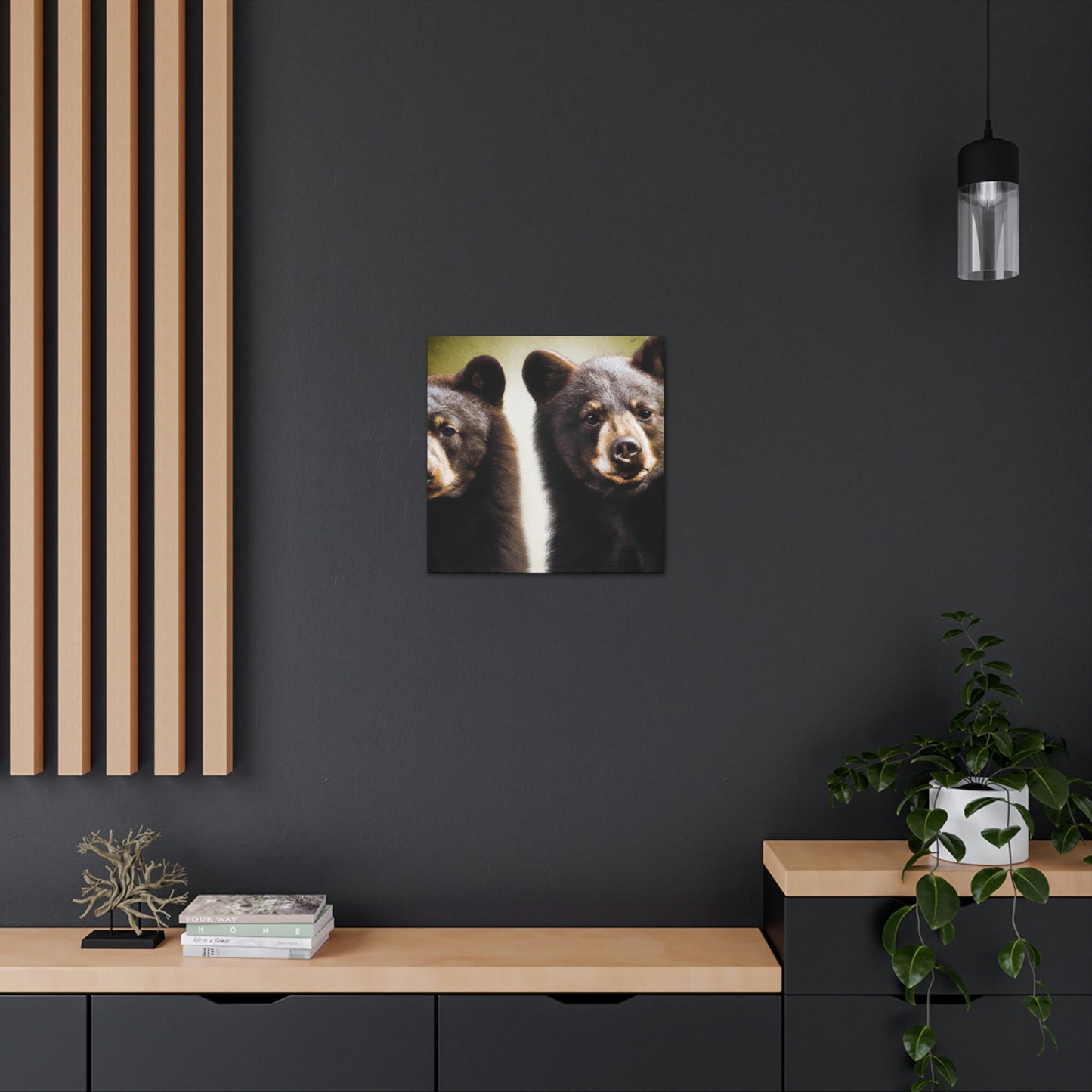 "Black Bears in Nature" - Canvas