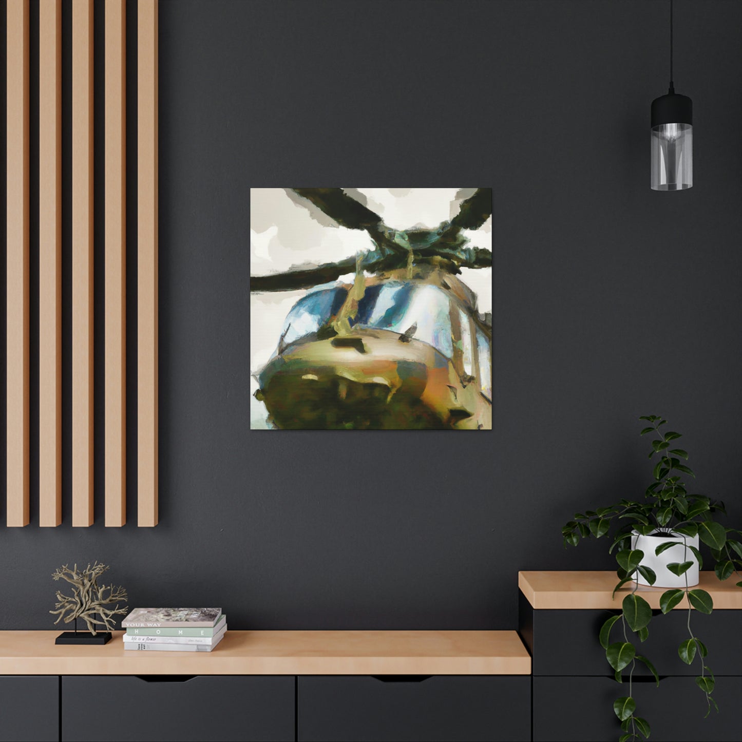 Helicopter in Flight - Canvas