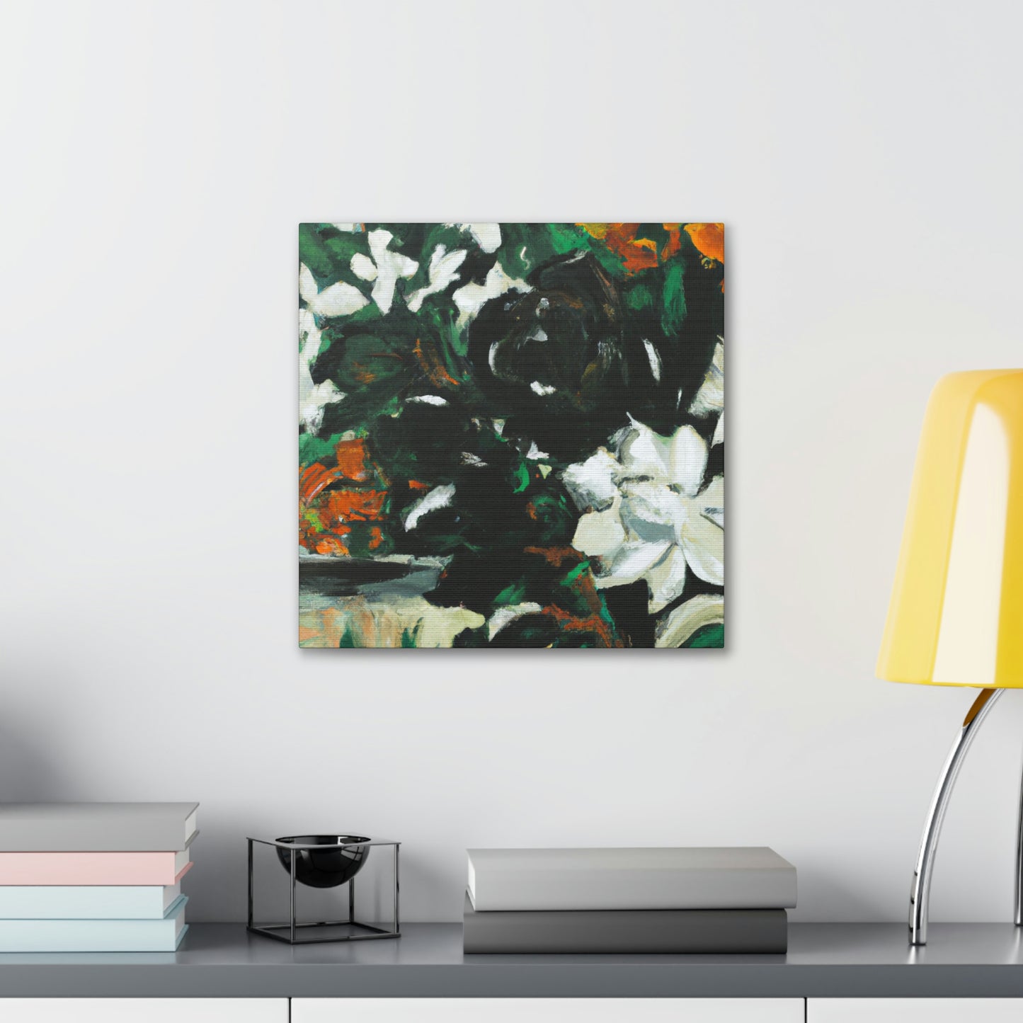 Gardenia's Expressionist Bloom - Canvas