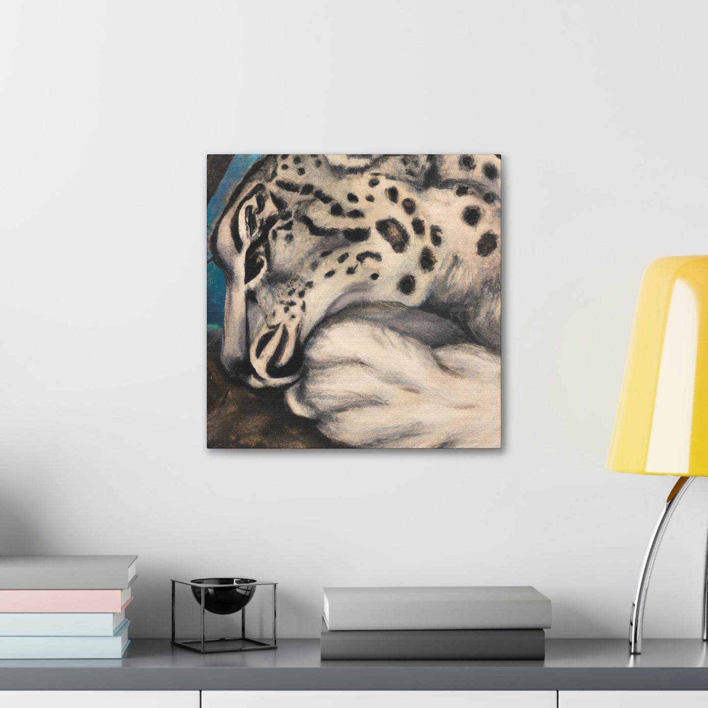 Snow Leopard Silhouette - Canvas