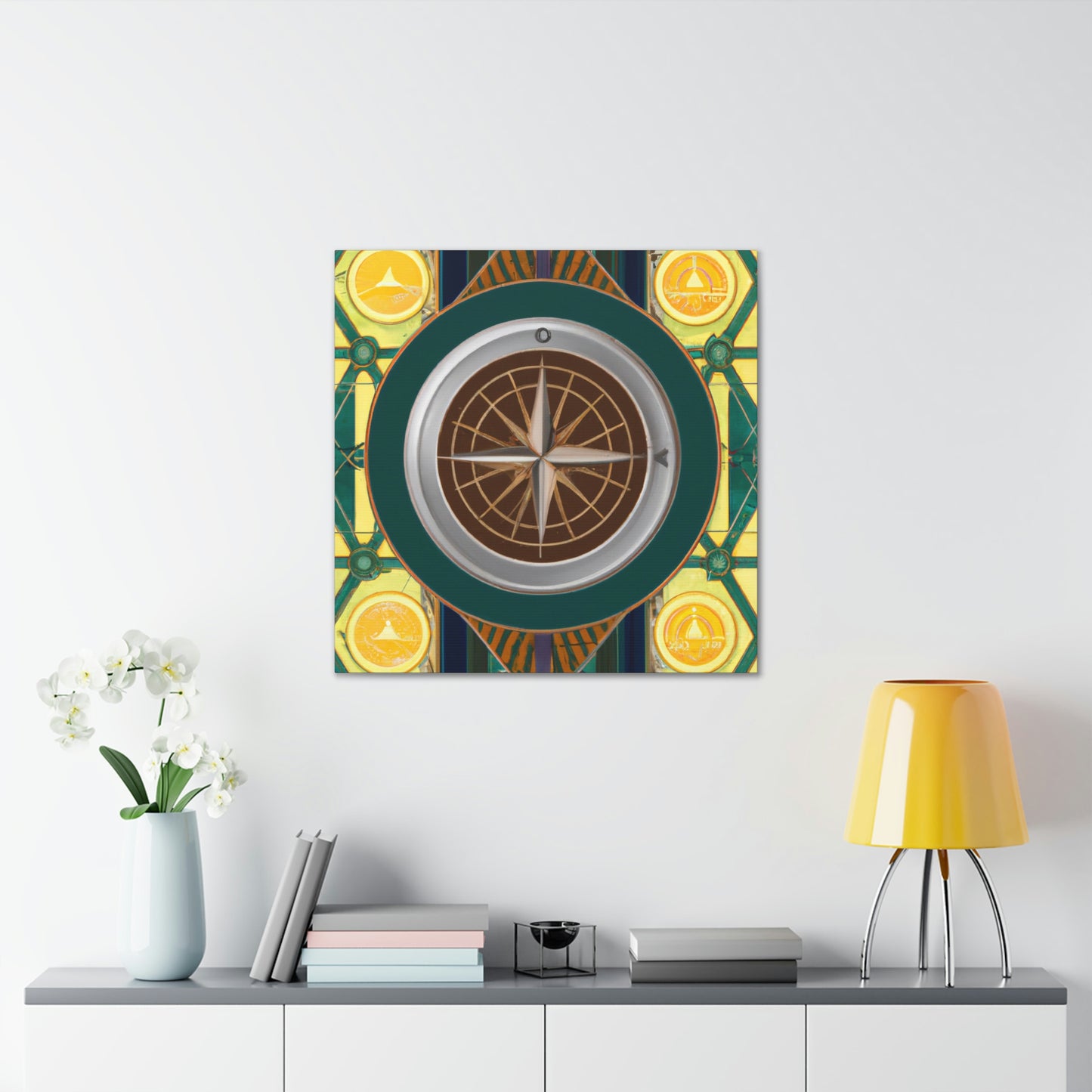 Vibrant Deco Compass - Canvas