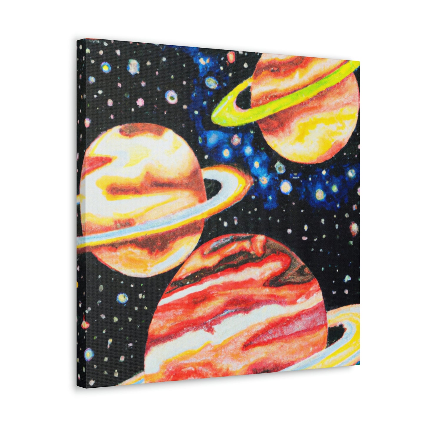 Planets in Pointillism - Canvas