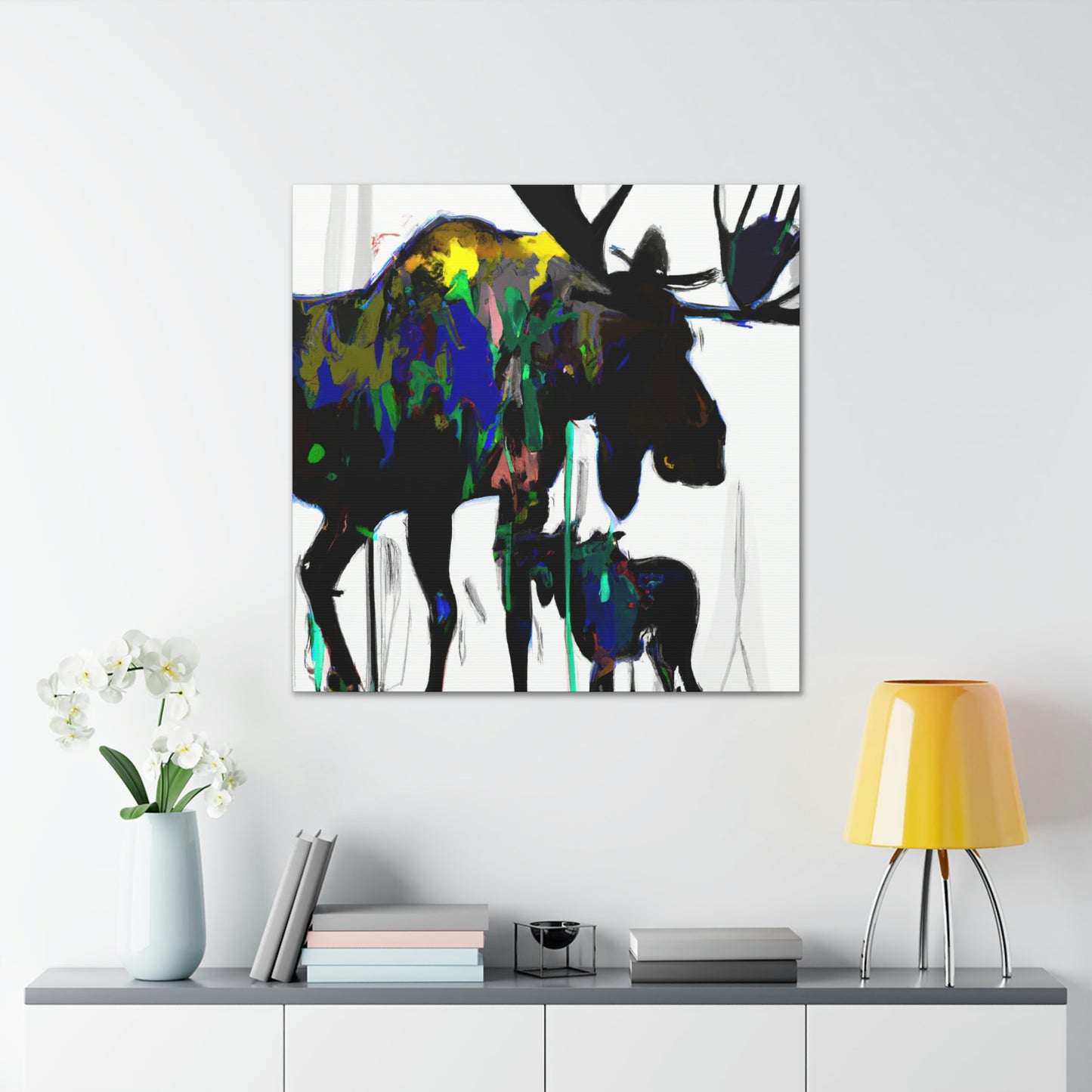 "Elk Amongst Mountains" - Canvas