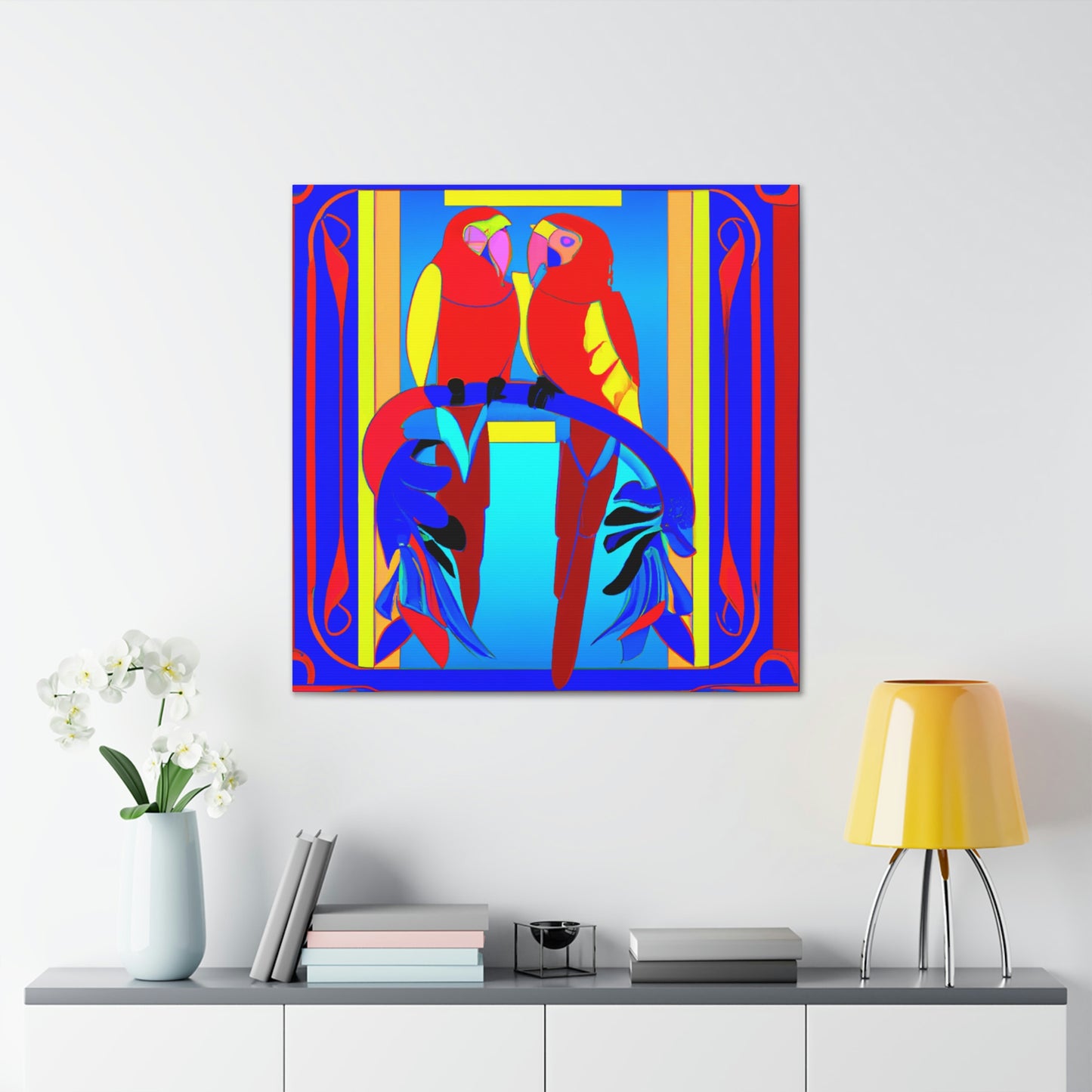 "Macaws of Metropolis" - Canvas