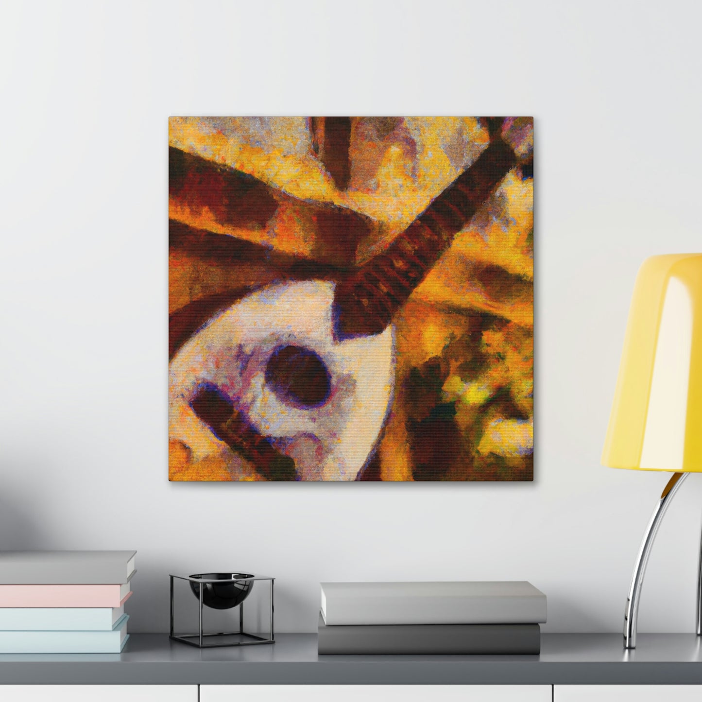 Mandolin in Moonlight. - Canvas