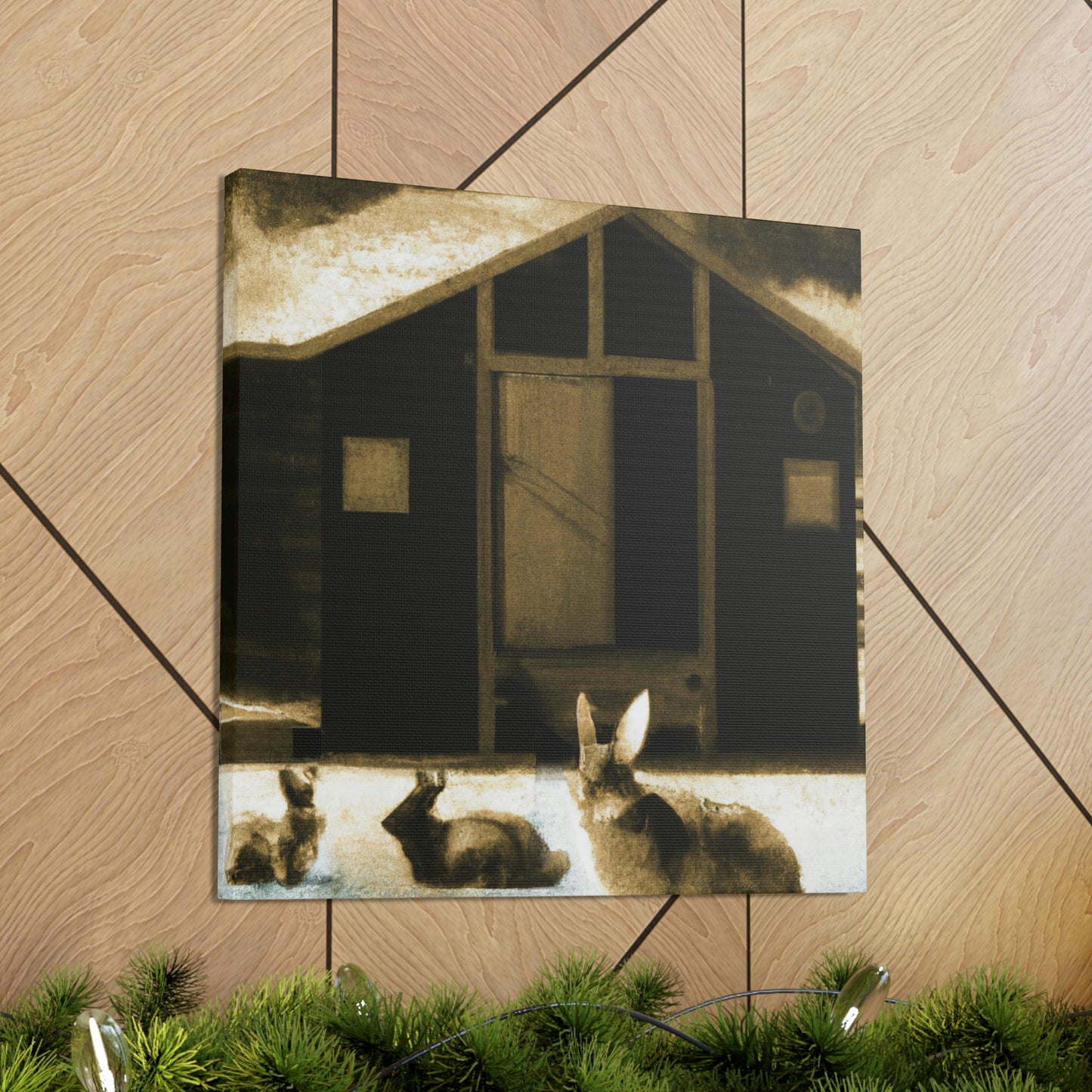 "Rabbits in Nature's Harmony" - Canvas