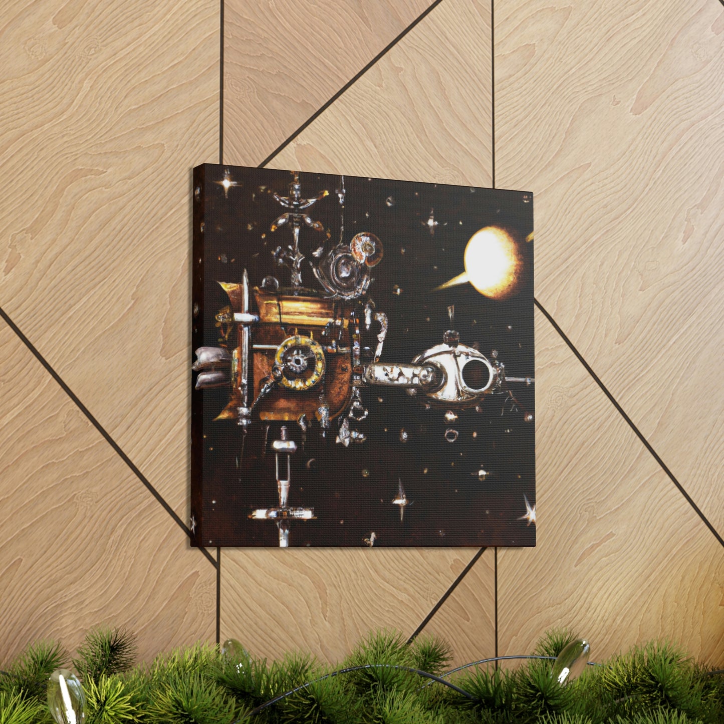 Satellite in Steampunk Times - Canvas