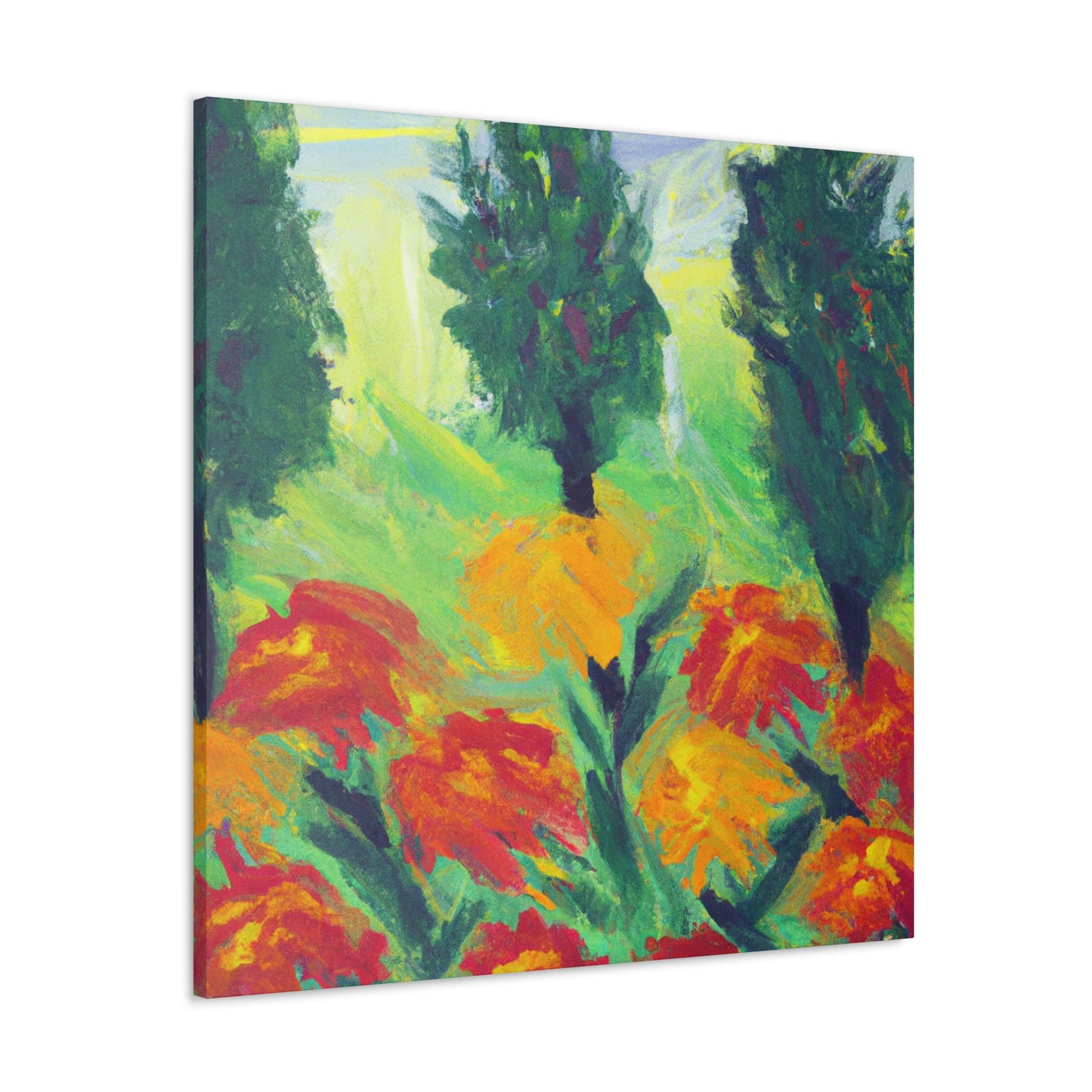 Marigolds in Expressionism - Canvas