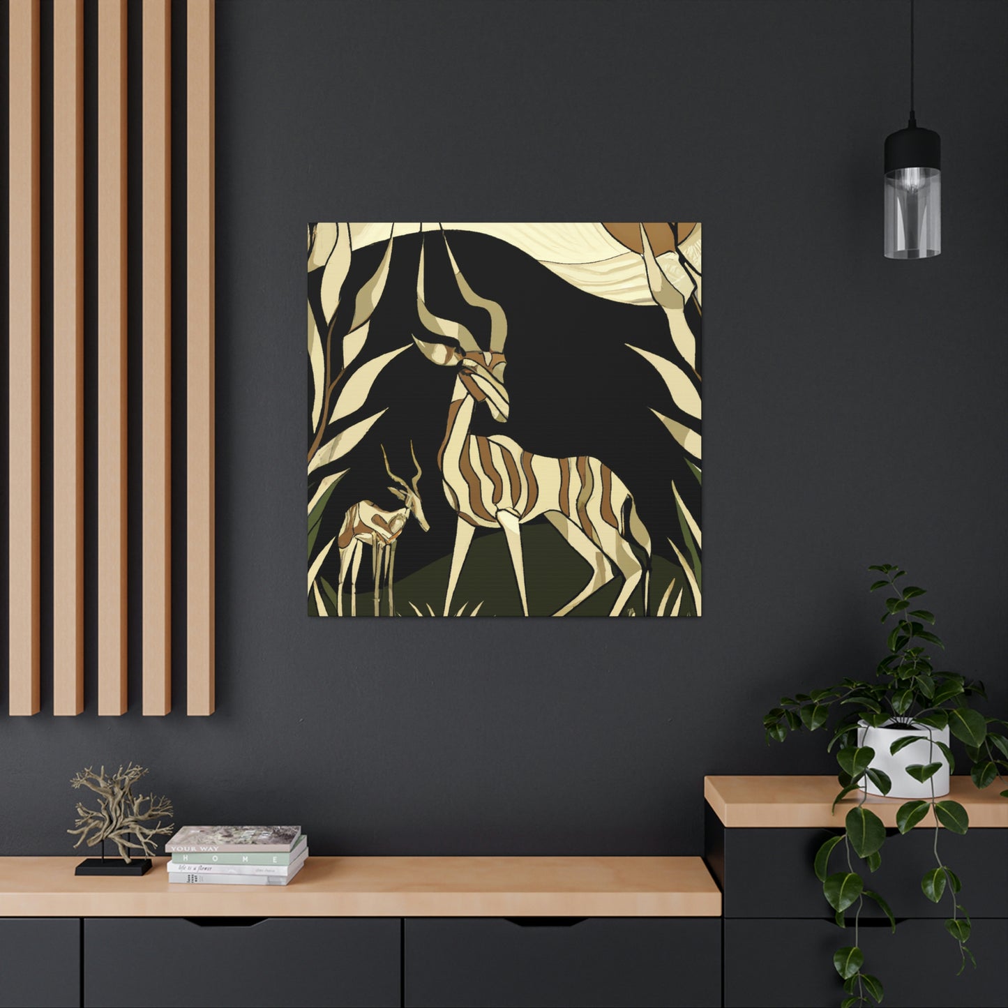 "Gazelle in Art Deco" - Canvas