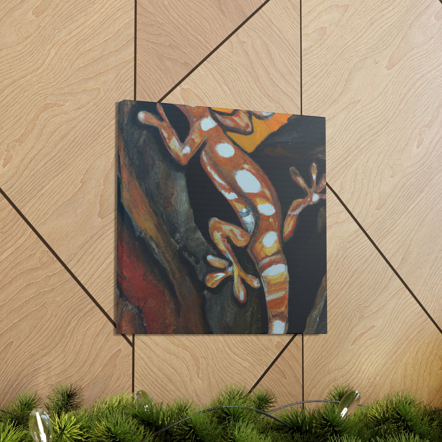 "Gecko on Canvas 1940". - Canvas