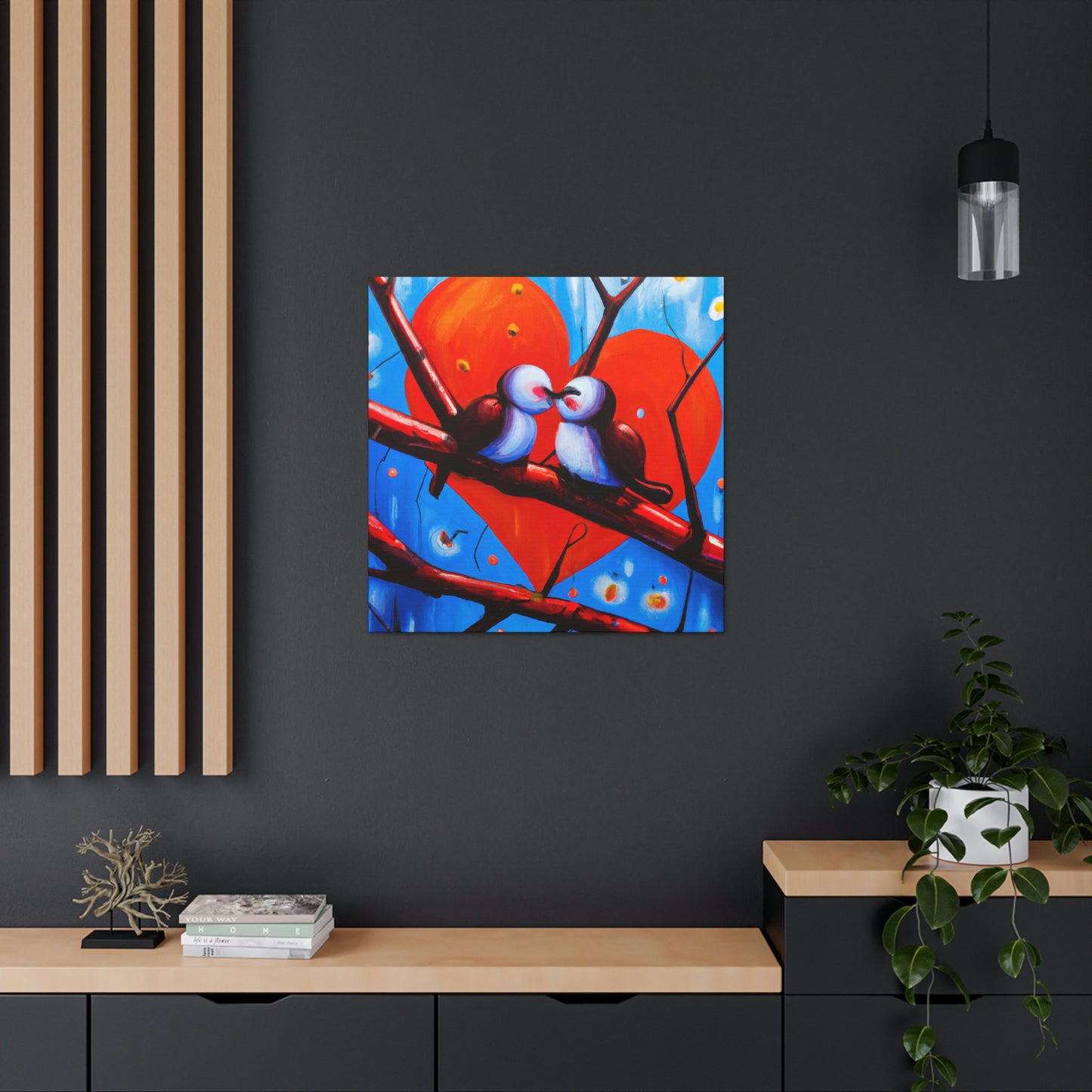 Love Birds in Bloom - Canvas