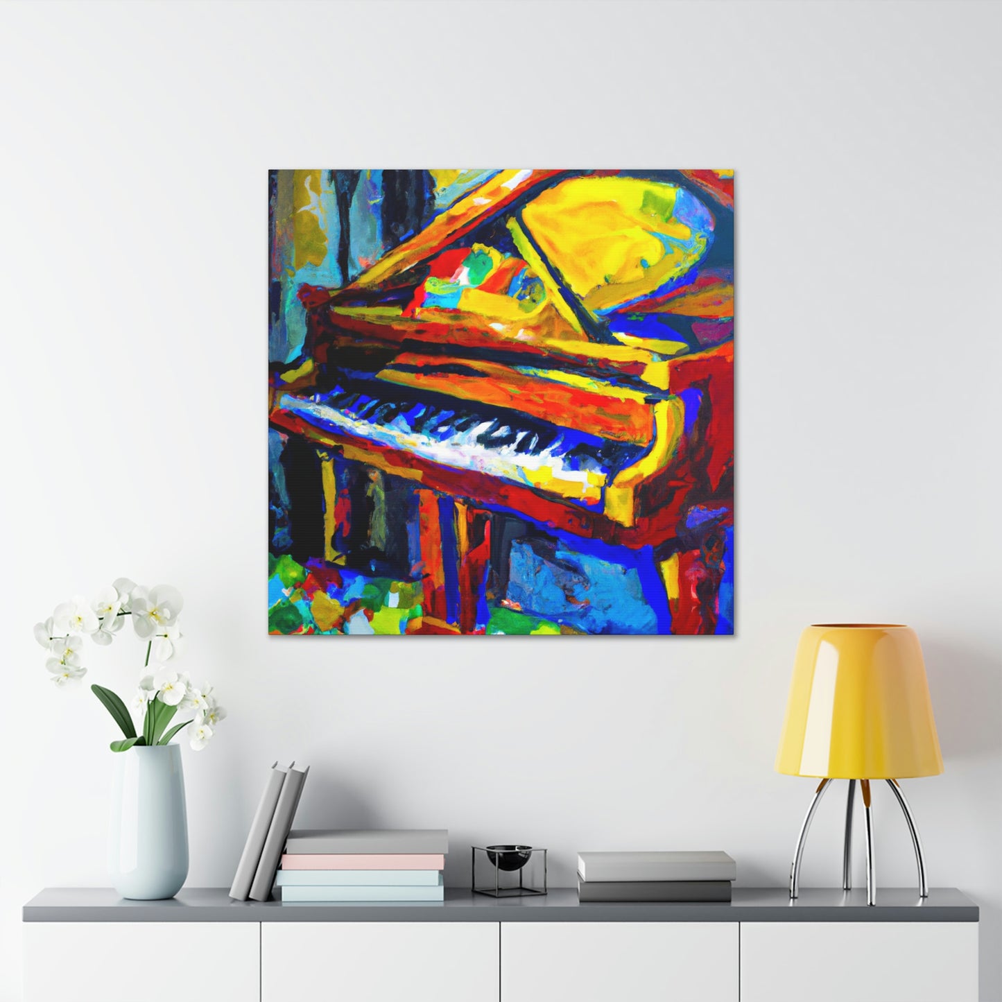 "Playing Piano in Color" - Canvas