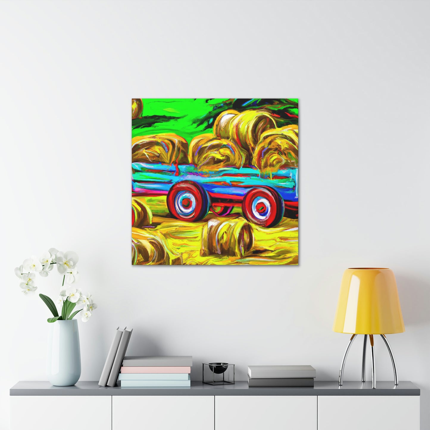 "Hay Wagon in Dreams" - Canvas