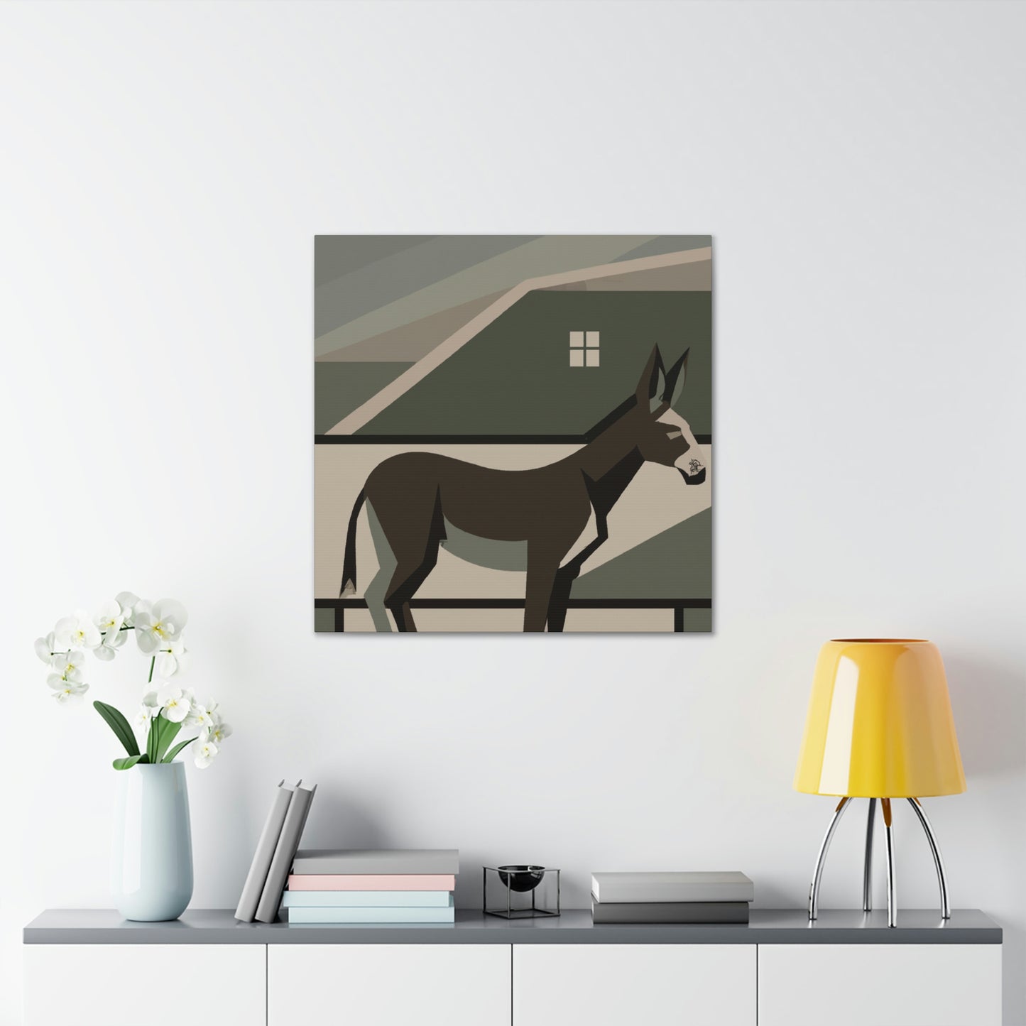 "Mules in Moonlight Deco" - Canvas