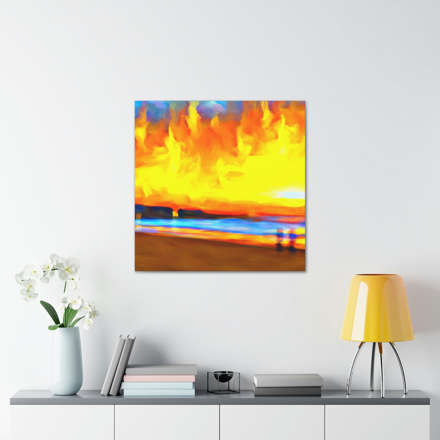 A Framed Glowing Sunset - Canvas