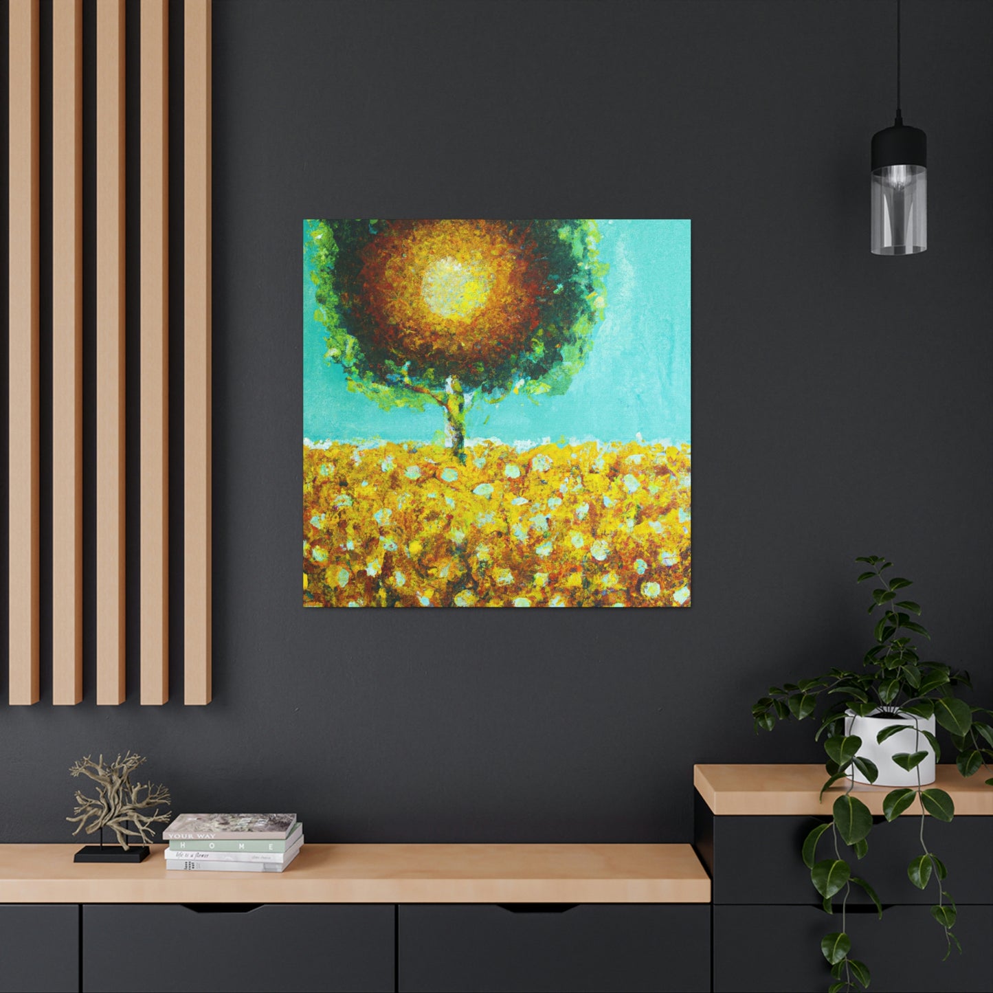 "Golden Sunflower Joy" - Canvas