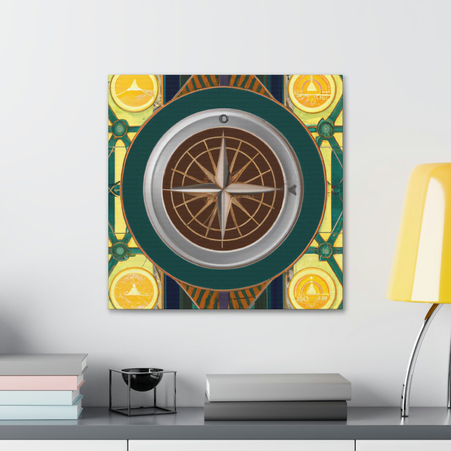 Vibrant Deco Compass - Canvas