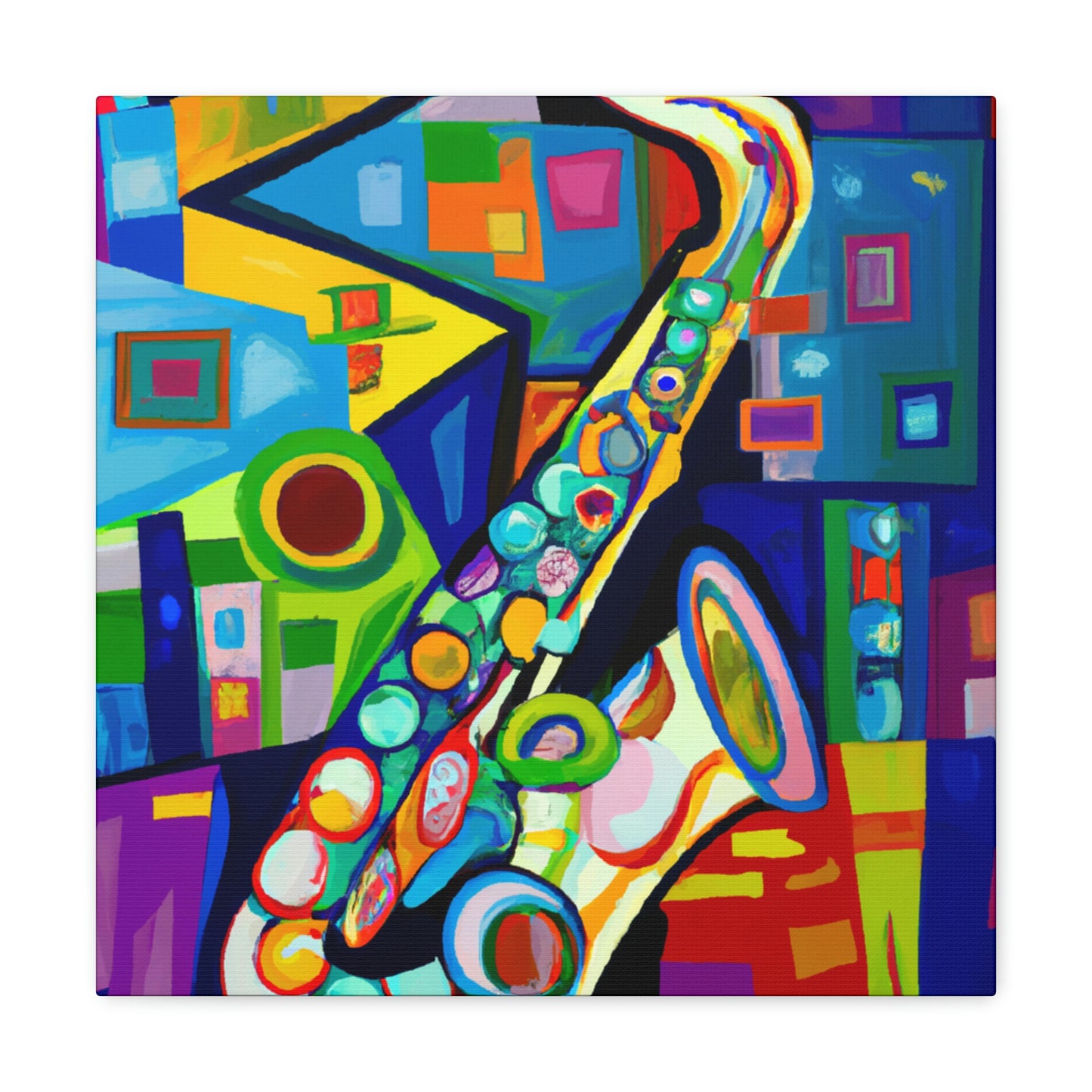 Saxophone in Blue Hues - Canvas