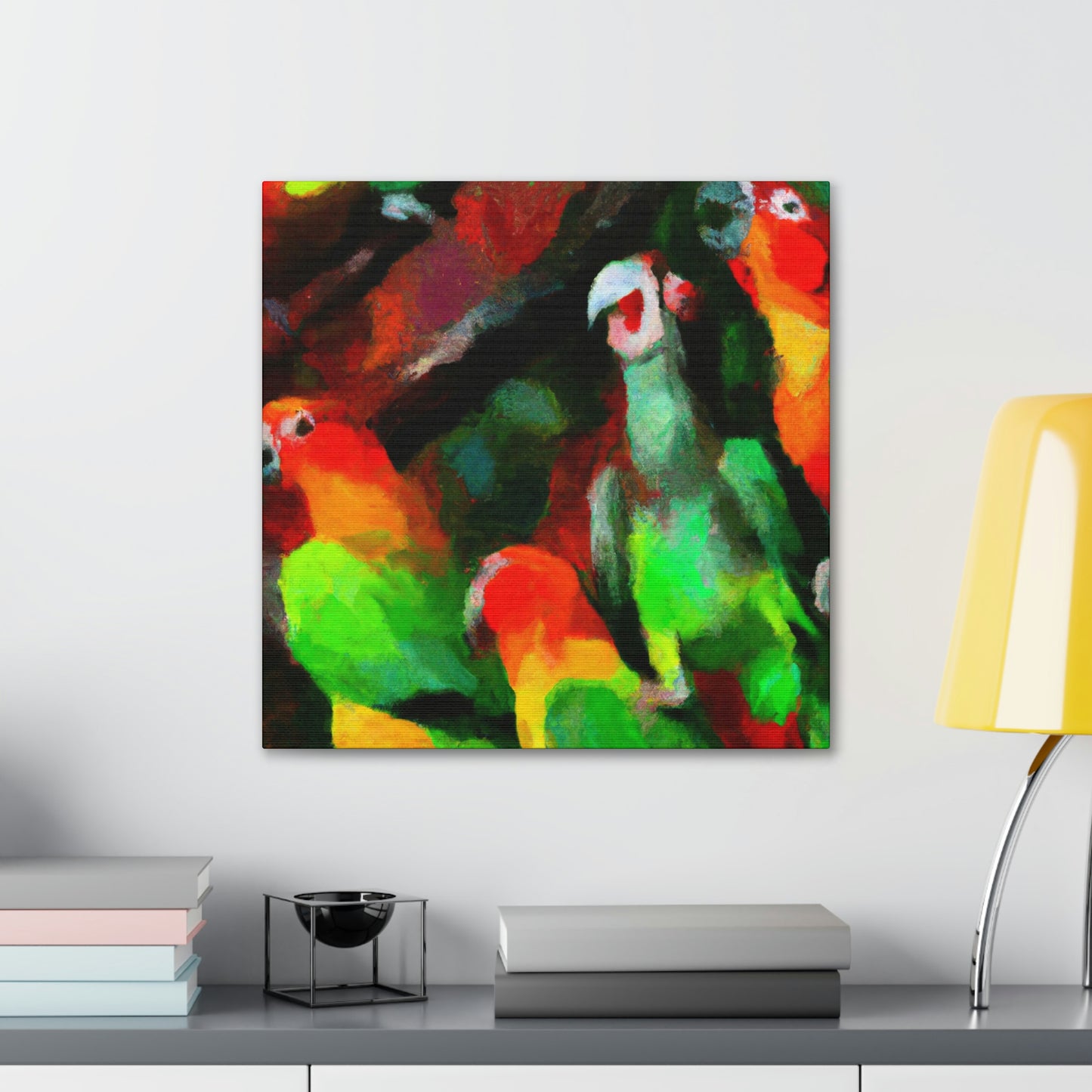 "Parrots of Senegalese Sky" - Canvas