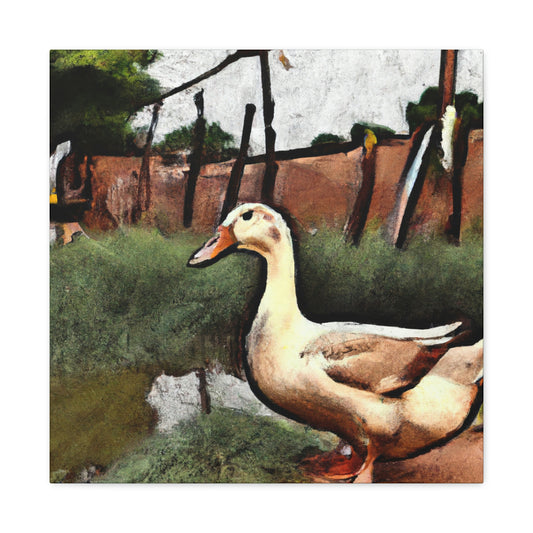 Duck Floating Serenely - Canvas