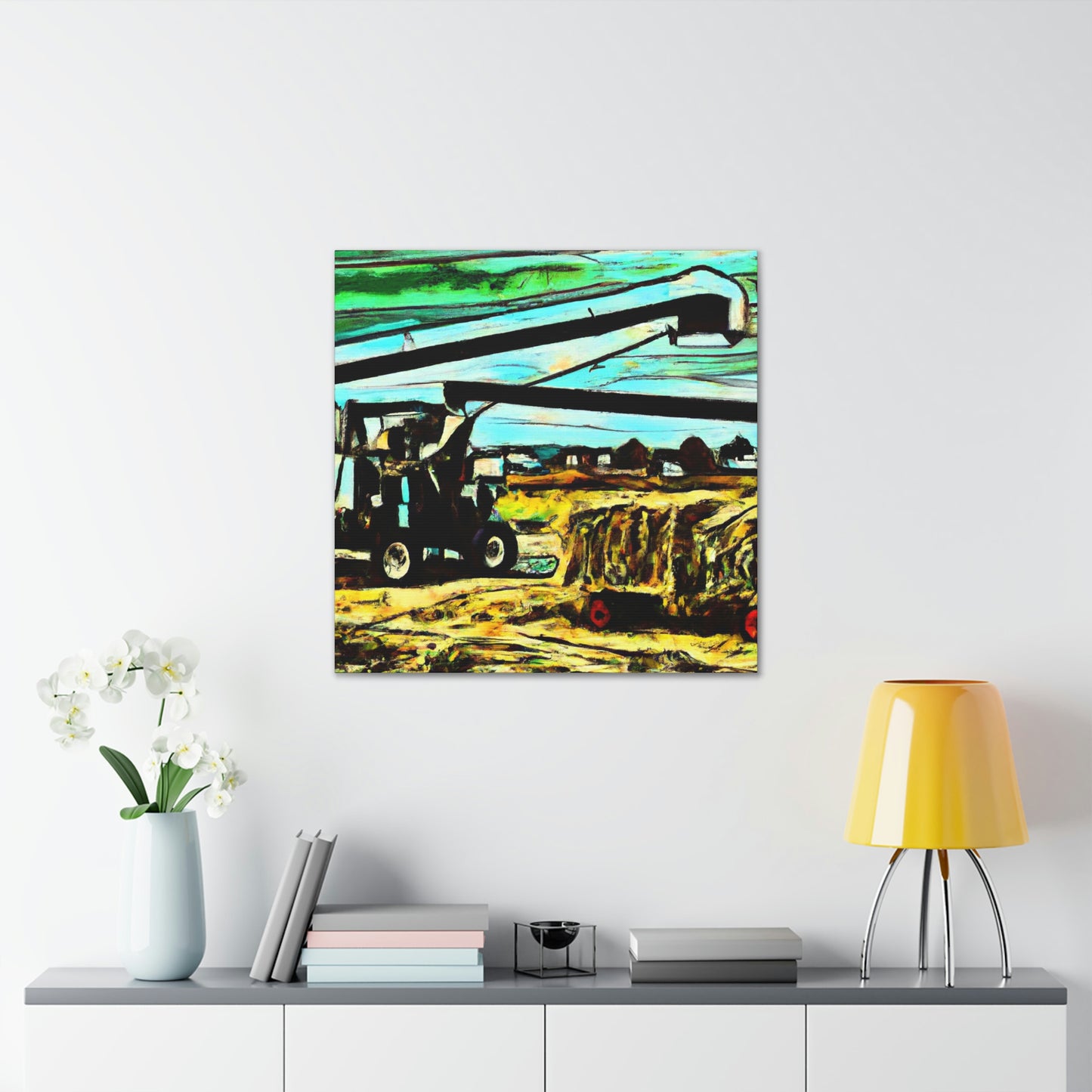 "Hay Baler at Dusk" - Canvas