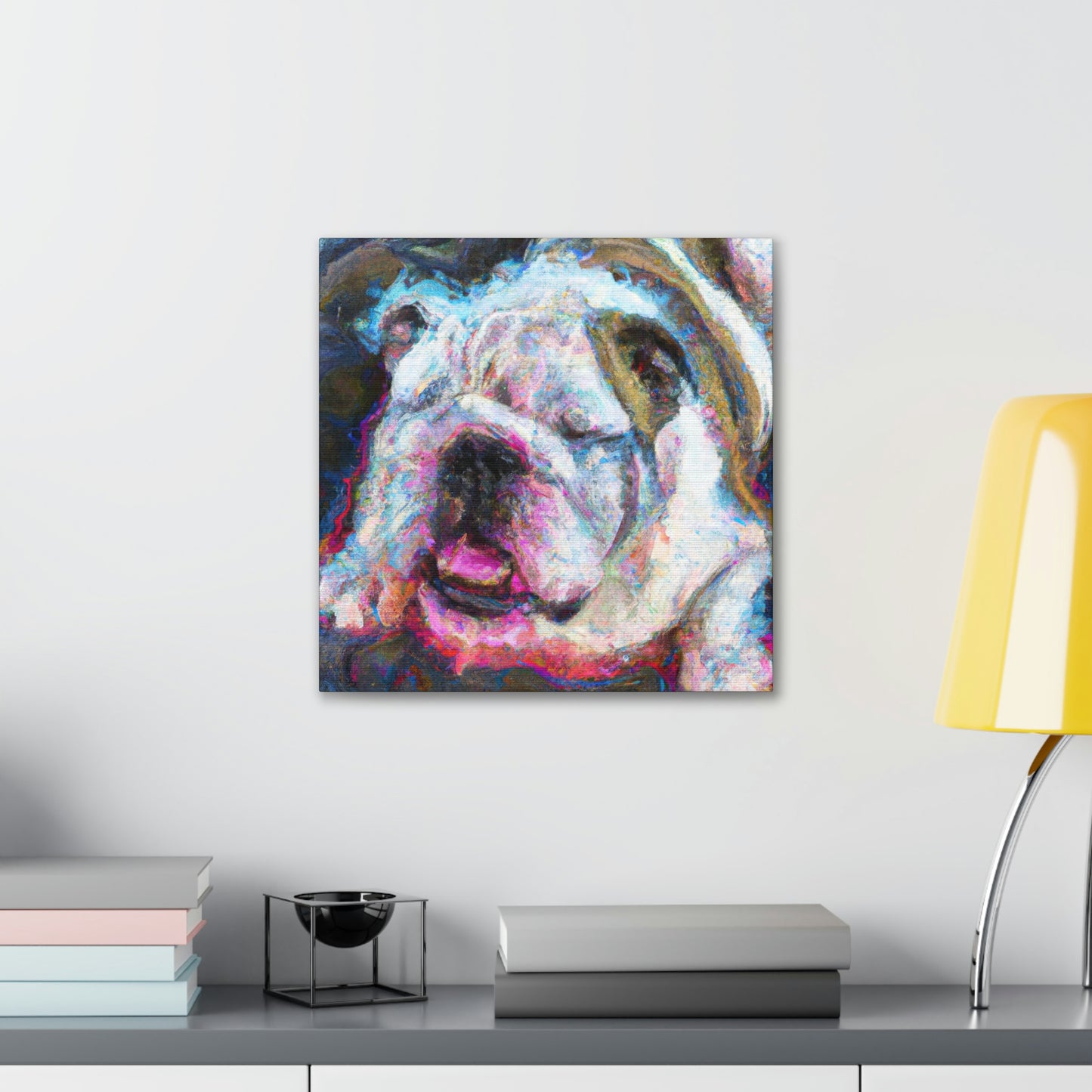 "English Bulldog Slumbering" - Canvas