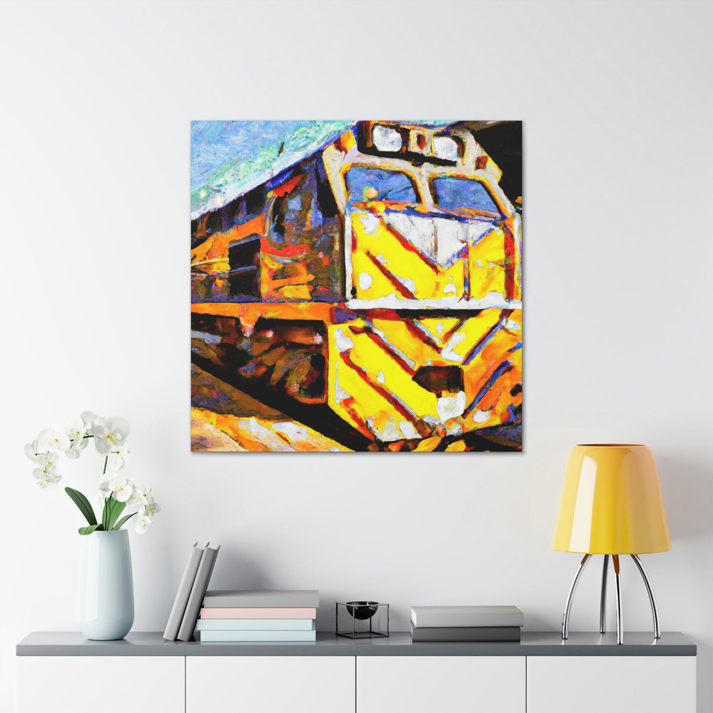 "Trains Chug Chugging" - Canvas