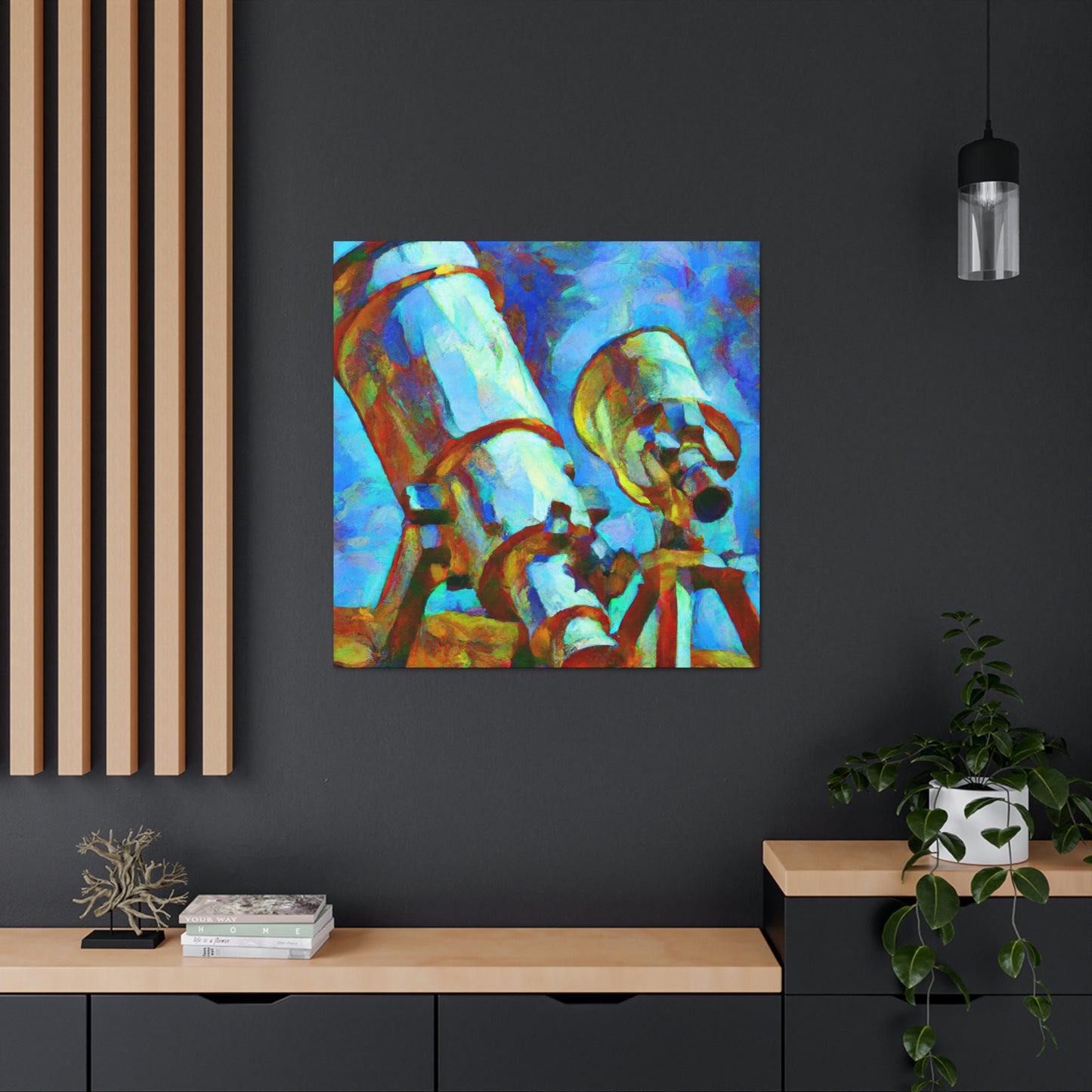 "Stargazing Through Telescopes" - Canvas