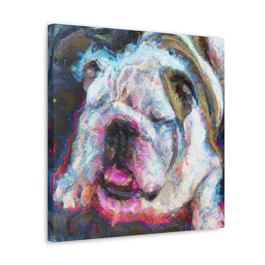 "English Bulldog Slumbering" - Canvas